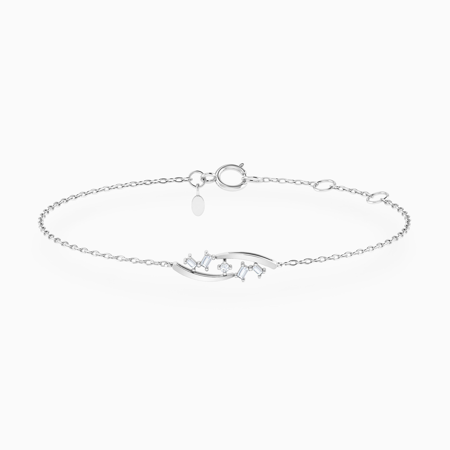 أسورة بسلسلة ذهب أشكال متعددة عيار 18 قيراط مزينة بالألماس أسورة بسلسلة ذهب أشكال متعددة عيار 18 قيراط مزينة بالألماس