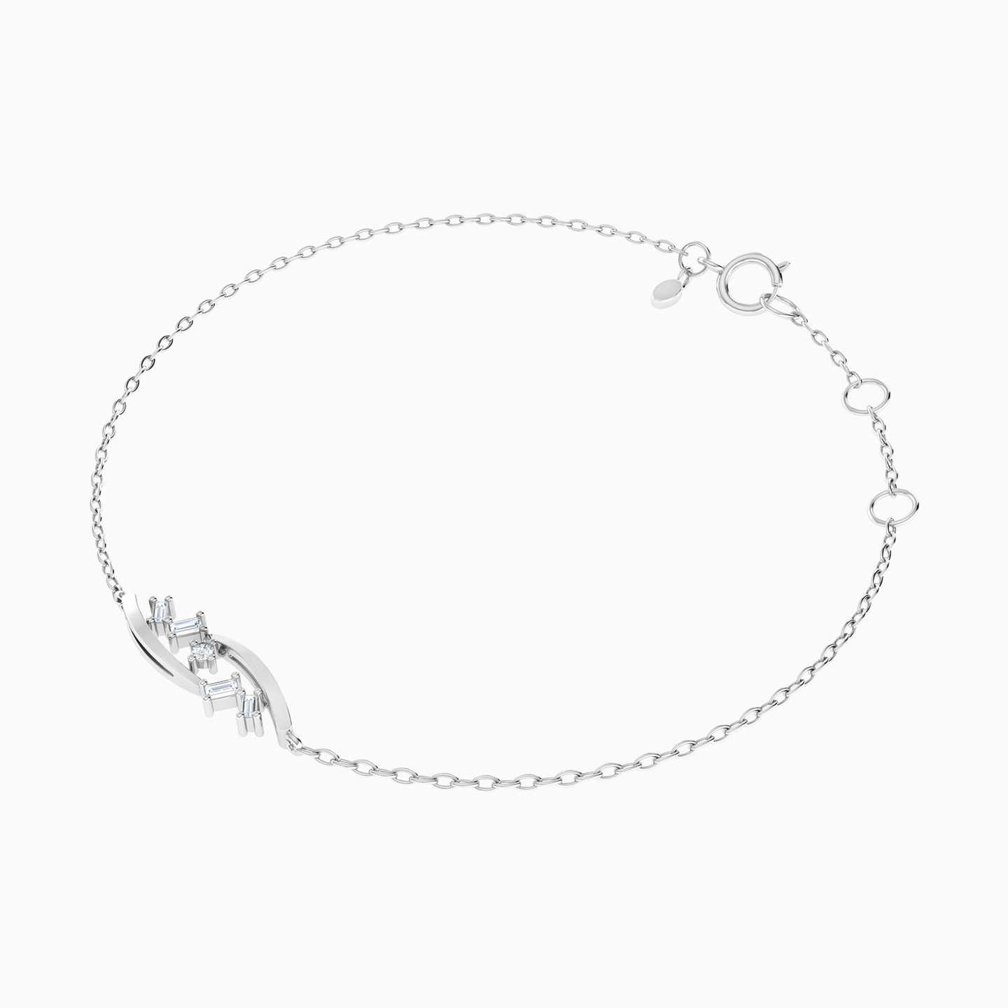 أسورة بسلسلة ذهب أشكال متعددة عيار 18 قيراط مزينة بالألماس - 2 أسورة بسلسلة ذهب أشكال متعددة عيار 18 قيراط مزينة بالألماس - 2