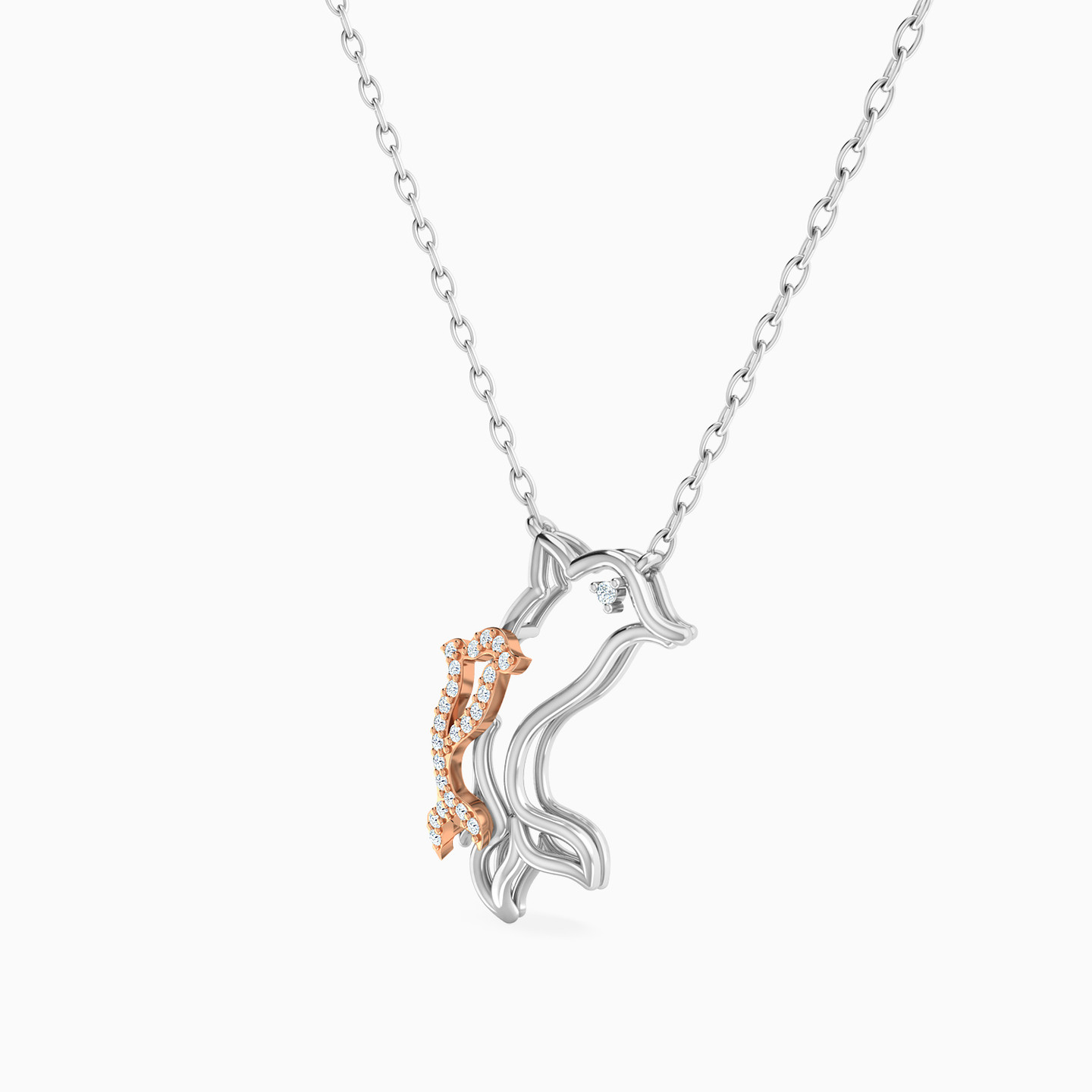 Dolphin Diamond Necklace in 18K Gold - 2 Dolphin Diamond Necklace in 18K Gold - 2