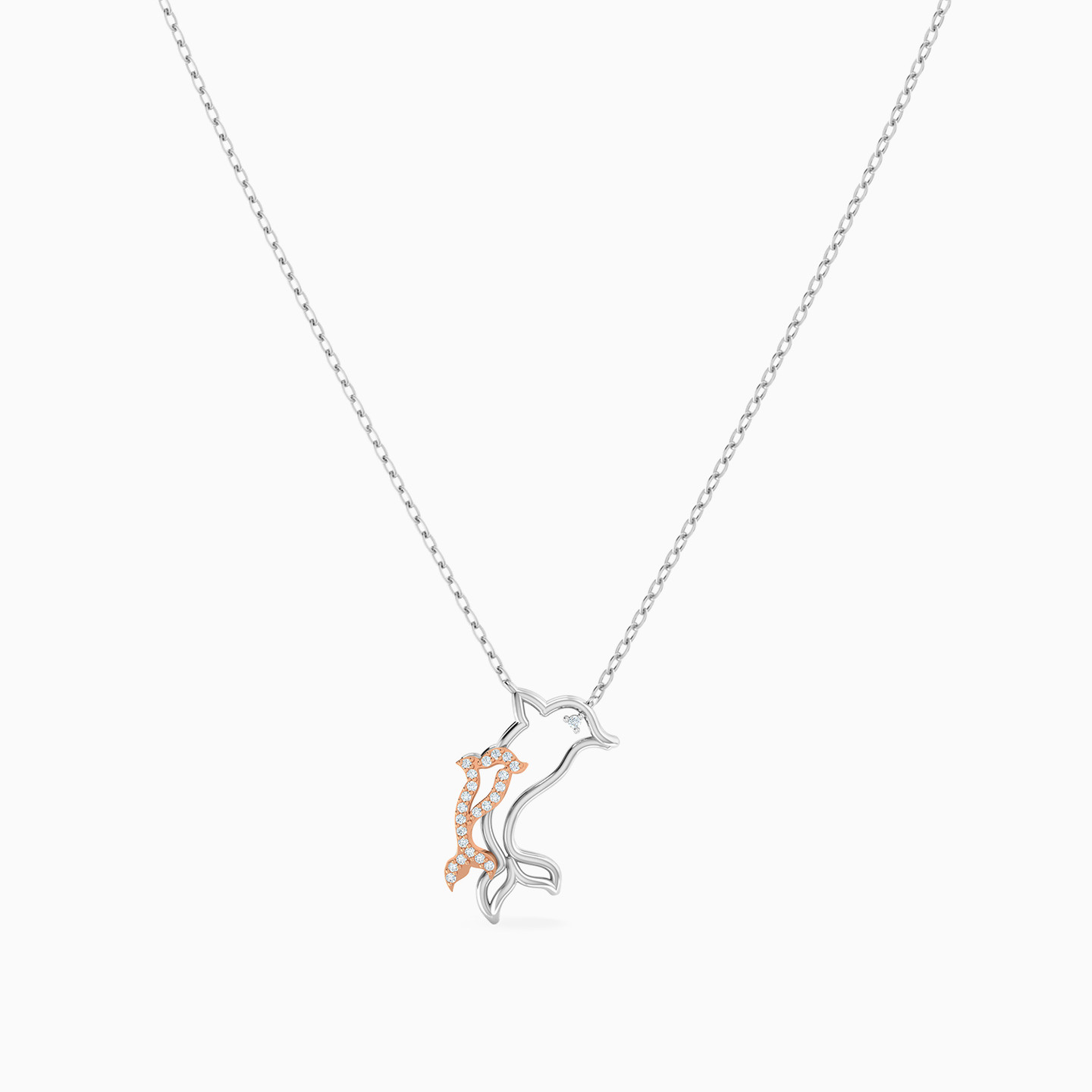 Dolphin Diamond Necklace in 18K Gold - 3 Dolphin Diamond Necklace in 18K Gold - 3