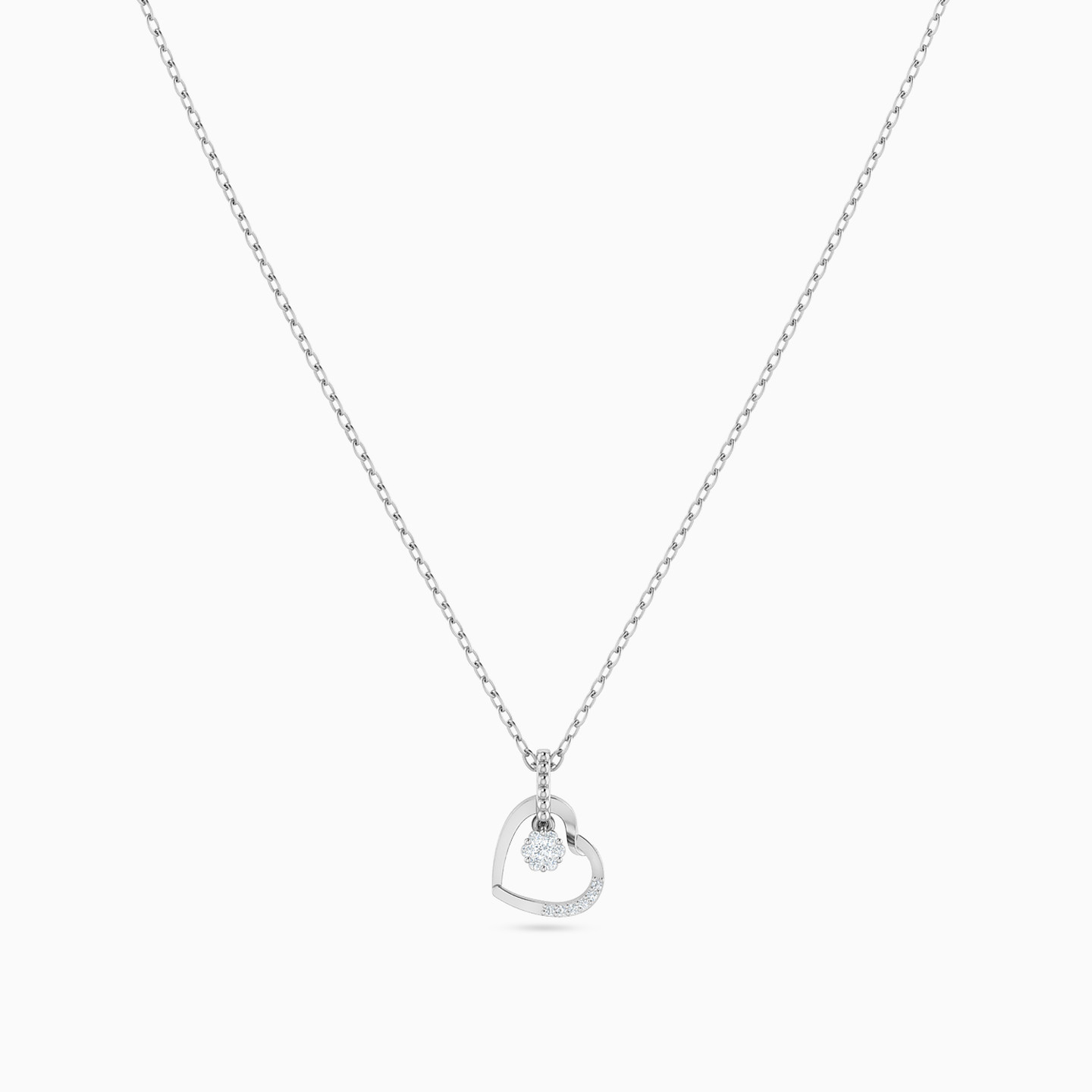  سلسلة ذهب قلب عيار 18 قيراط مزينة بالألماس   - 3