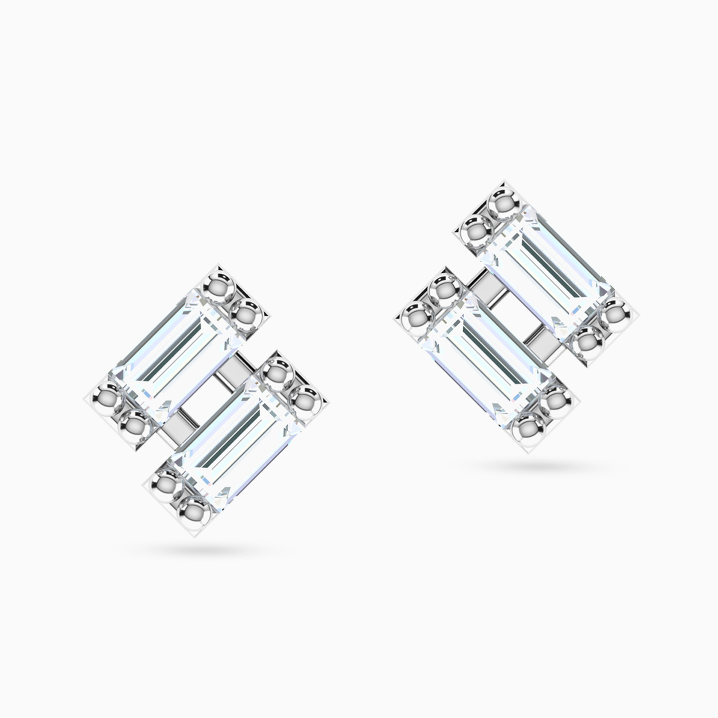 Baguette Diamond Stud Earrings in 18K Gold Baguette Diamond Stud Earrings in 18K Gold