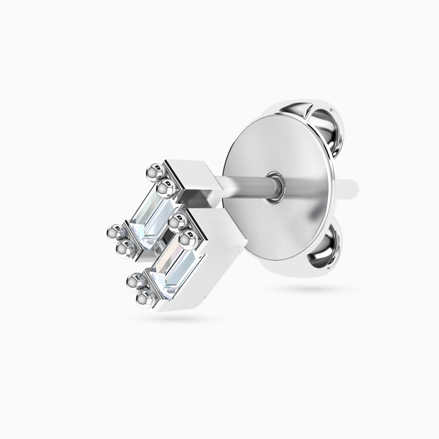 Baguette Diamond Stud Earrings in 18K Gold - 3 Baguette Diamond Stud Earrings in 18K Gold - 3