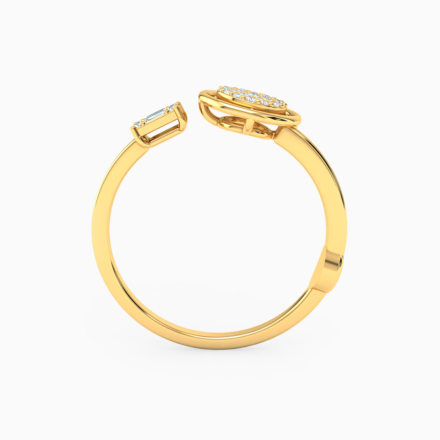 Multi-shaped Diamond Two-Headed Ring in 18K Gold - 3