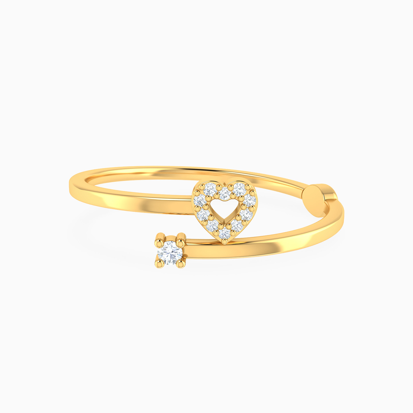 Heart Shaped Diamond Two-Headed Ring in 18K Gold