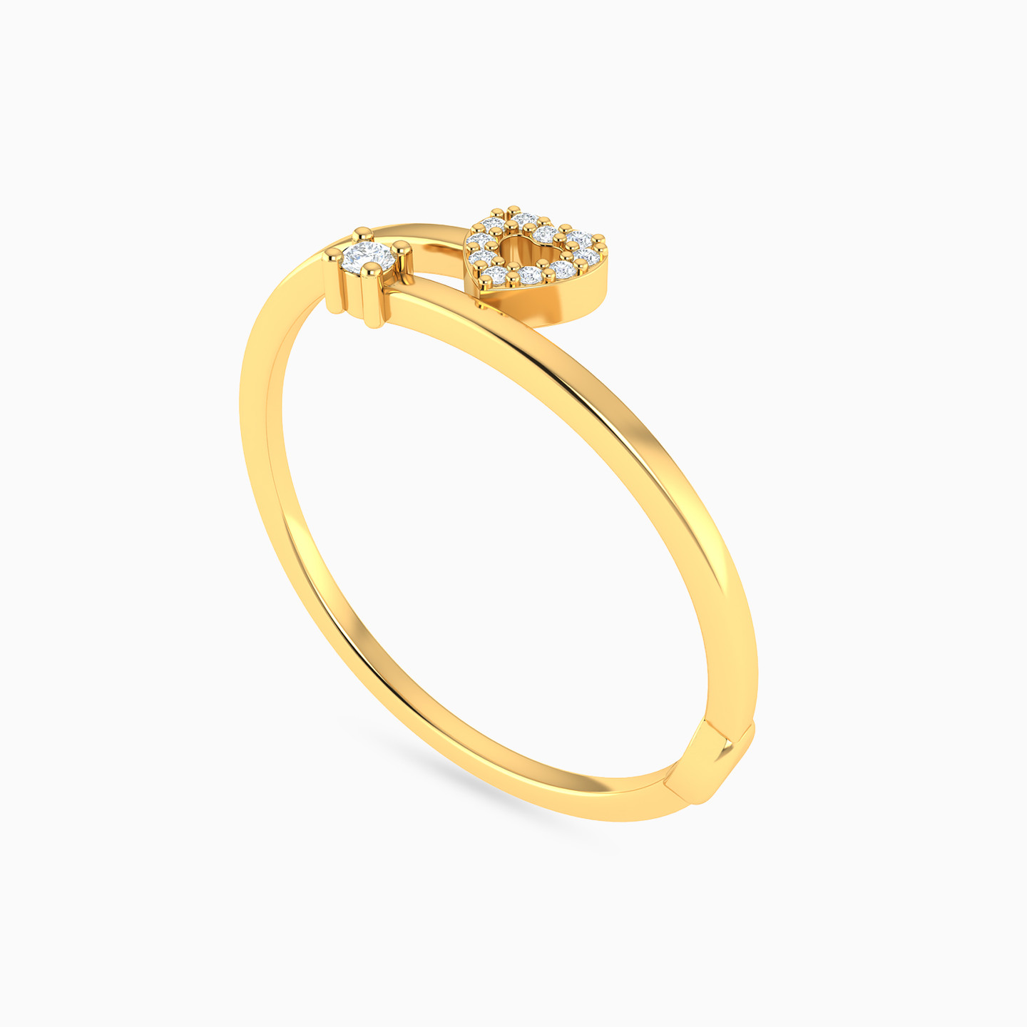 Heart Shaped Diamond Two-Headed Ring in 18K Gold - 2