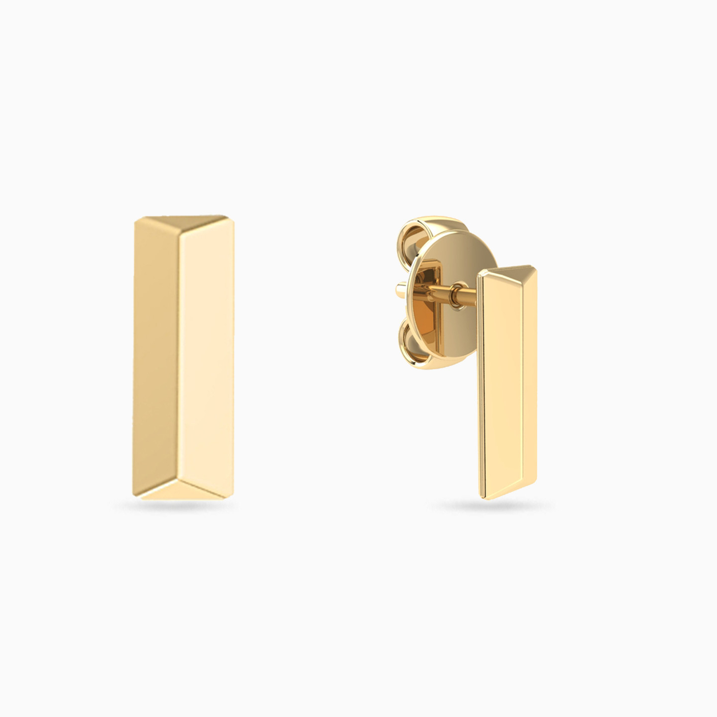 Rectangle Stud Earrings in 18K Gold - 2 Rectangle Stud Earrings in 18K Gold - 2