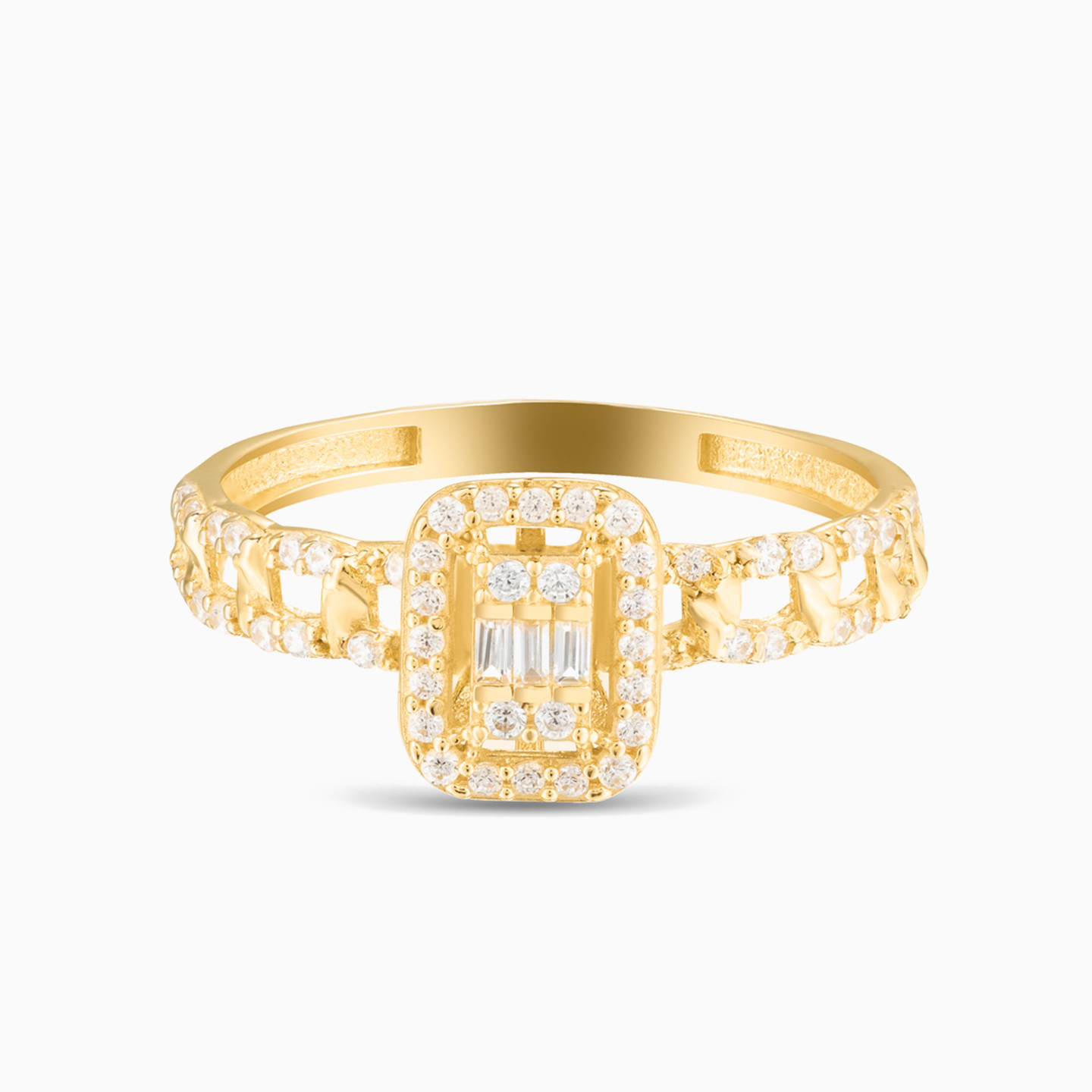 18K Gold Cubic Zirconia Twin Rings - 4