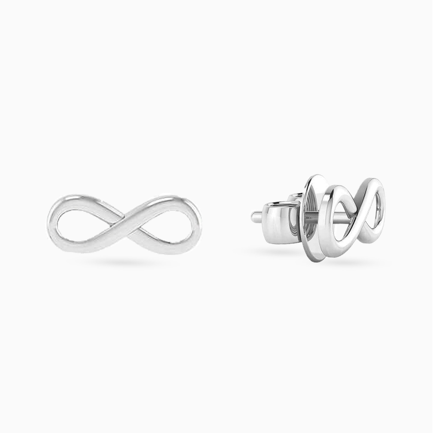Infinity Stud Earrings in 18K Gold - 2 Infinity Stud Earrings in 18K Gold - 2