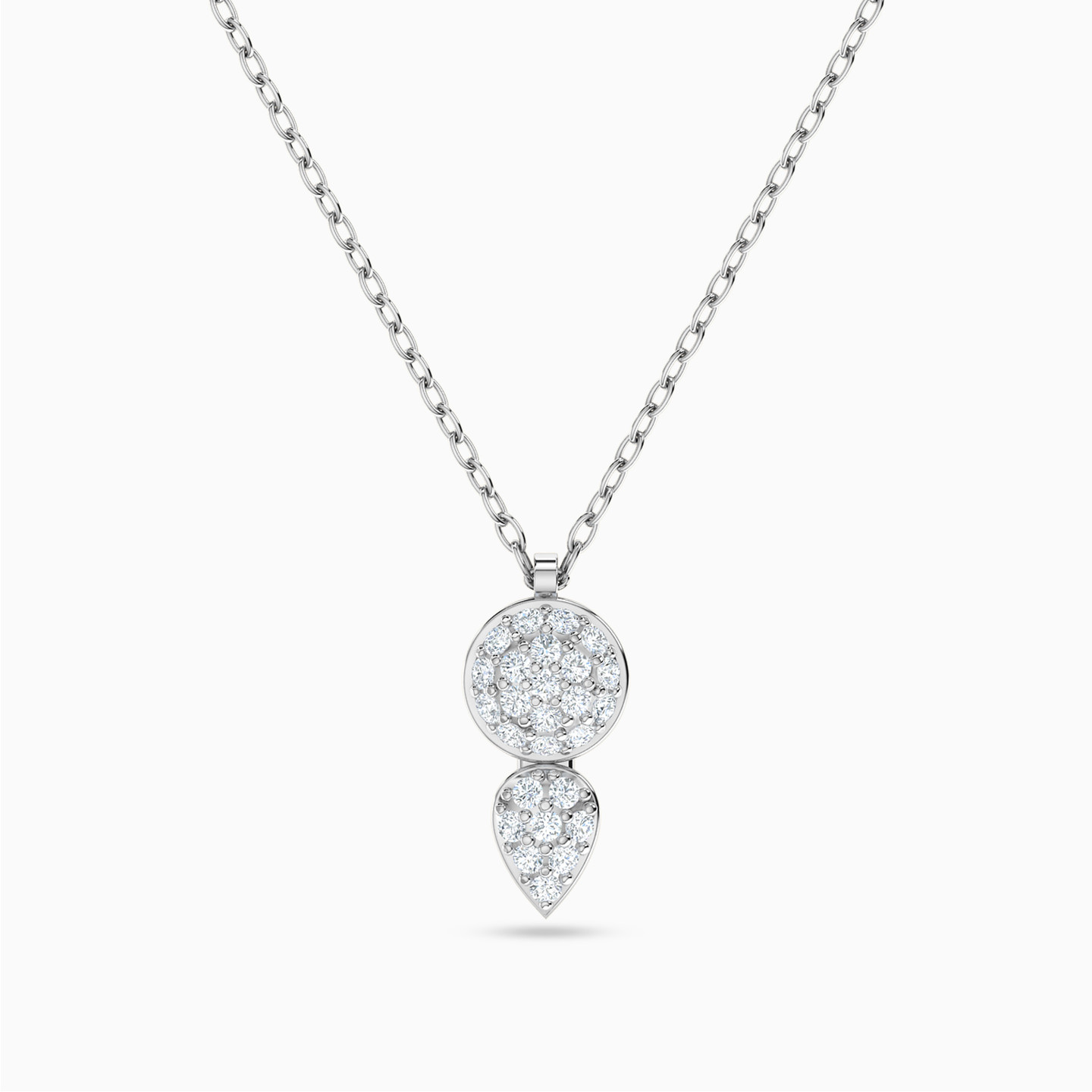 18K Gold Cubic Zirconia Pendant Necklace