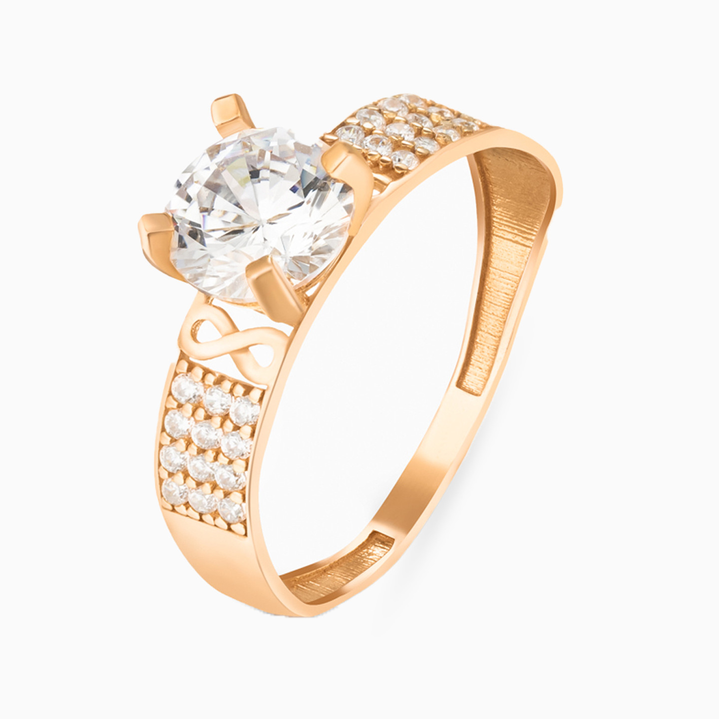 Circle Cubic Zirconia Twin Rings in 21K Gold - 2