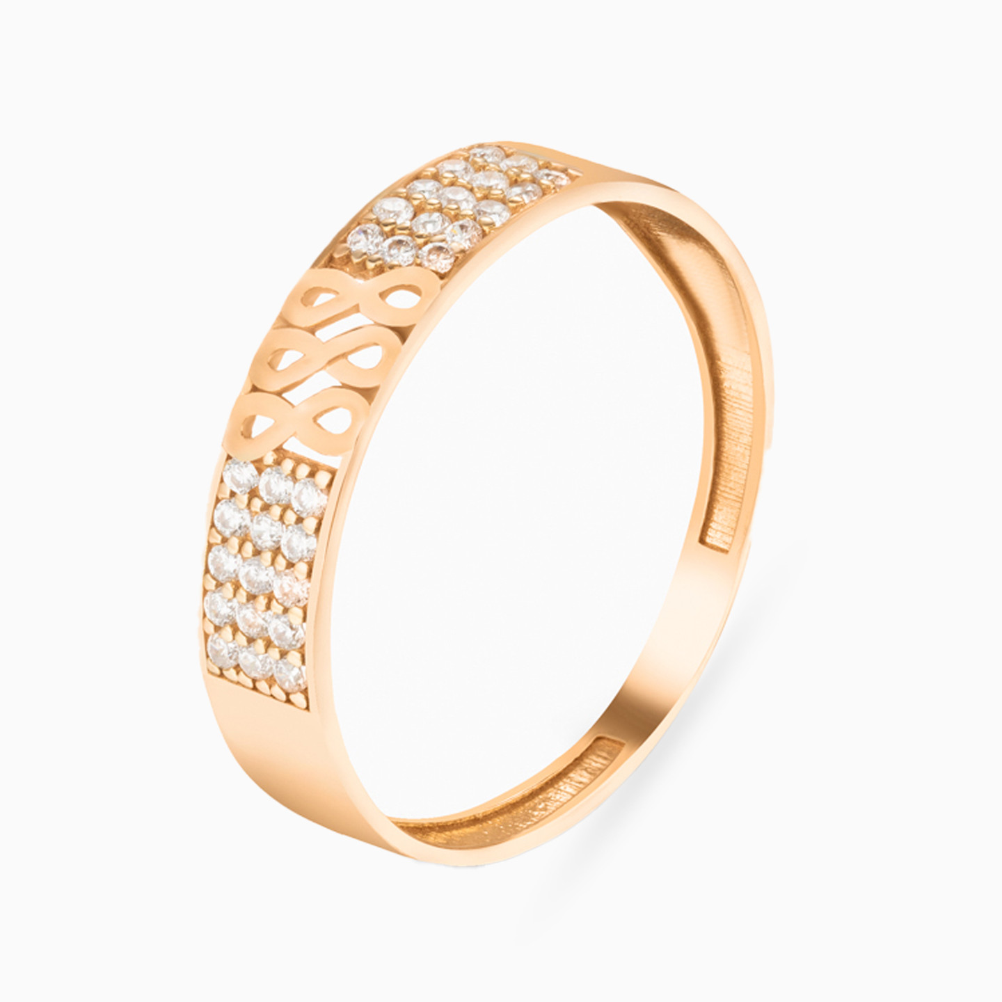 Circle Cubic Zirconia Twin Rings in 21K Gold - 3