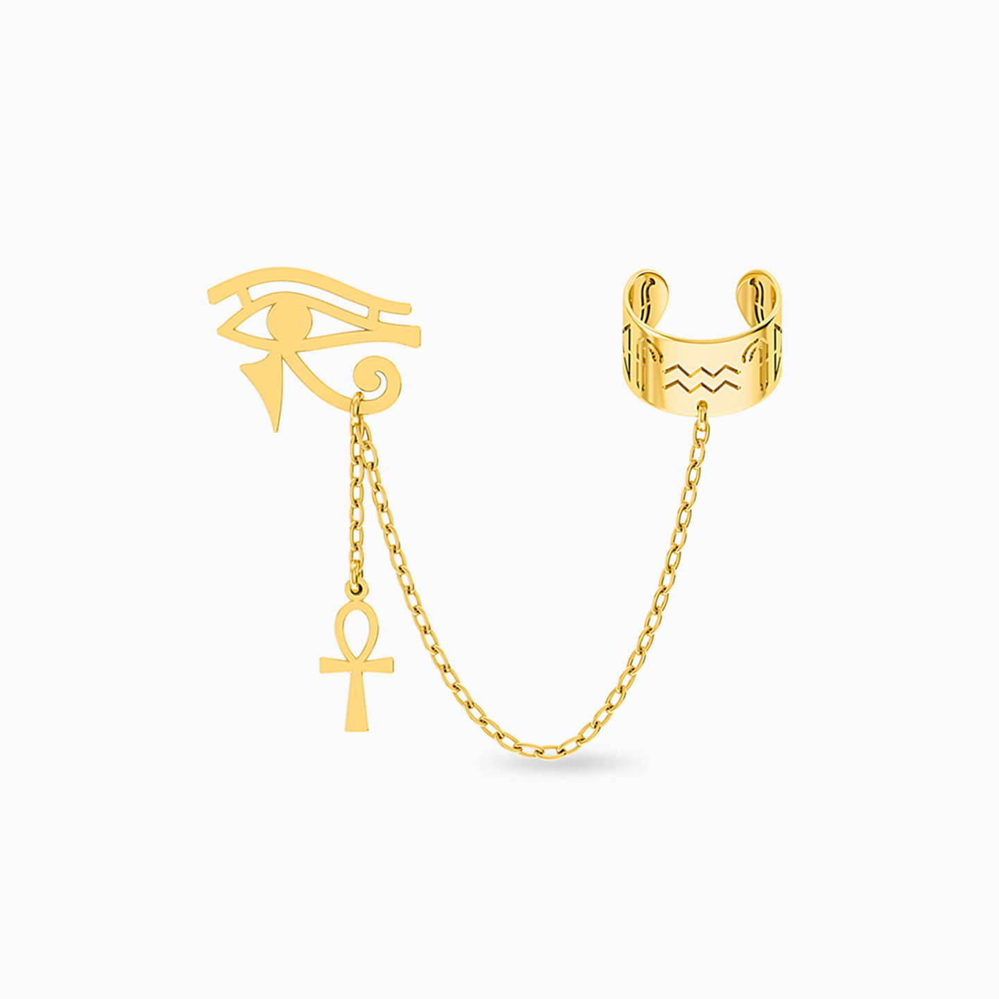 Egyptian Symbol Cuff Earring in 18K Gold - 1 piece Egyptian Symbol Cuff Earring in 18K Gold - 1 piece