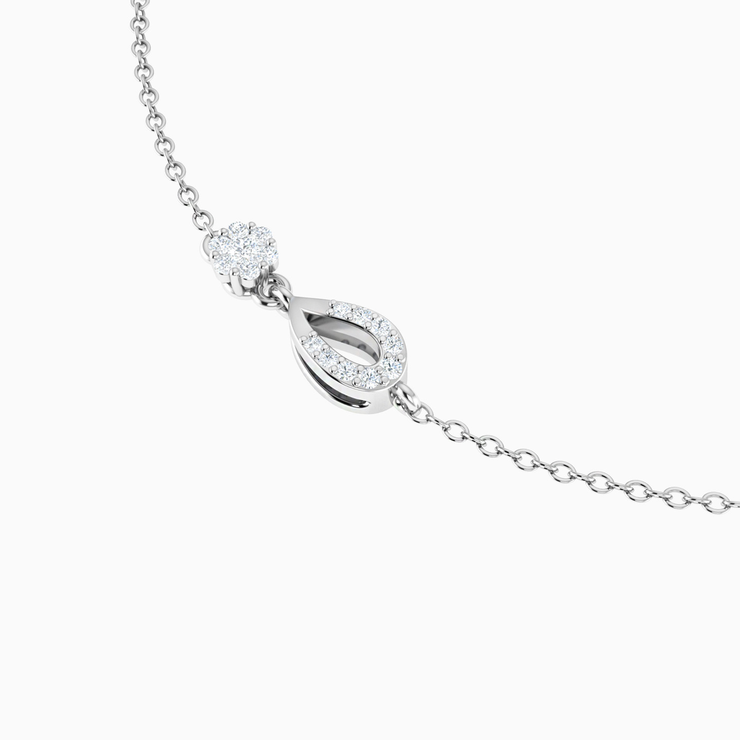 Multi Shaped Diamond Chain Bracelet in 18K Gold - 4 Multi Shaped Diamond Chain Bracelet in 18K Gold - 4