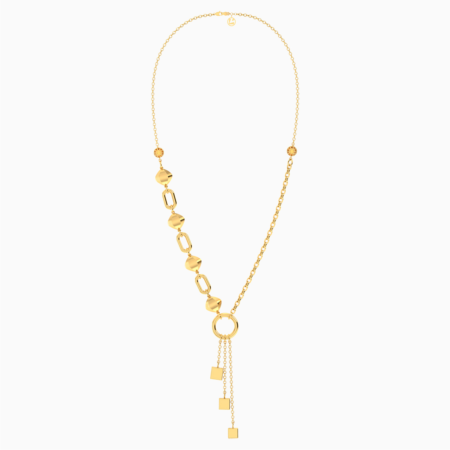 Multi Shaped Jewelry Set in 18K Gold (3 Pieces) - 2 Multi Shaped Jewelry Set in 18K Gold (3 Pieces) - 2