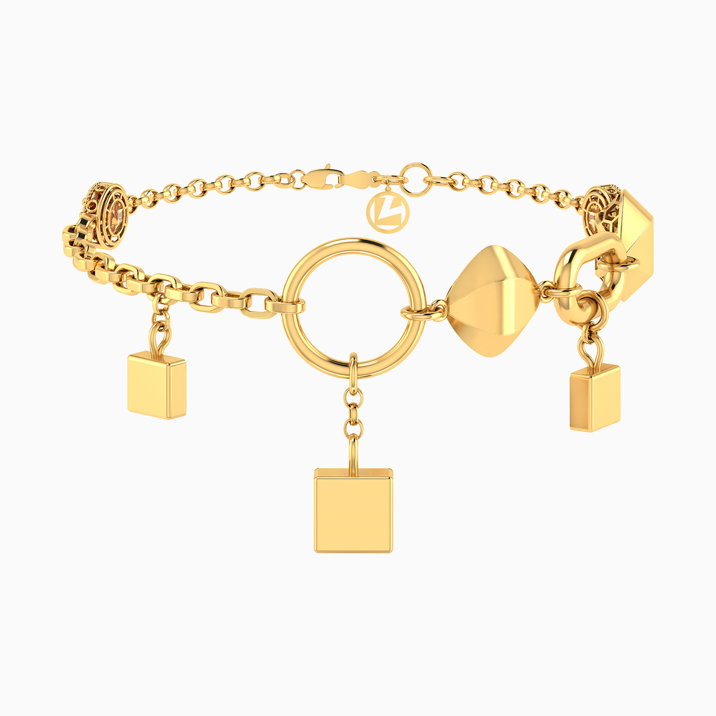 Multi Shaped Jewelry Set in 18K Gold (3 Pieces) - 3 Multi Shaped Jewelry Set in 18K Gold (3 Pieces) - 3