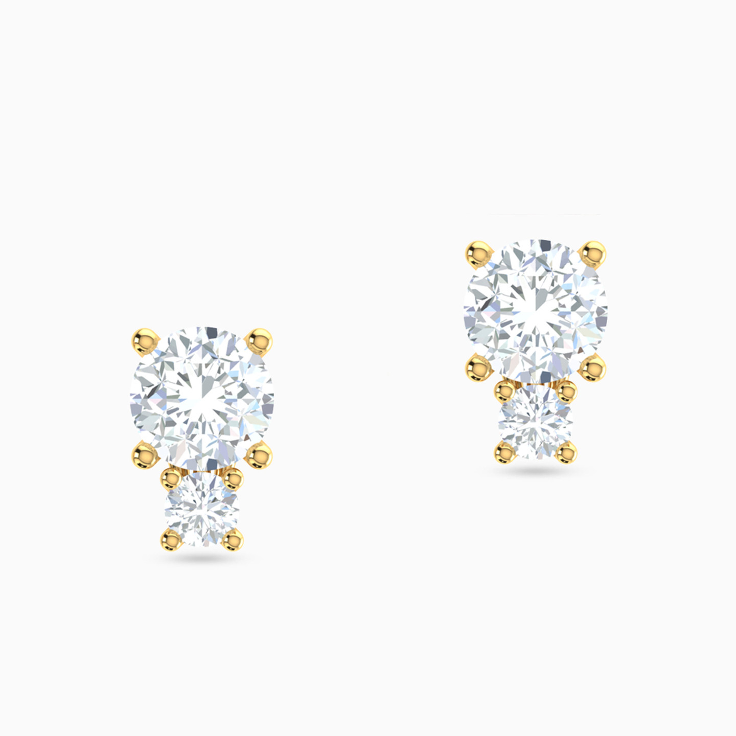 أقراط صغيرة ذهب دائرة عيار 18 قيراط مزينة بأحجار الزركون أقراط صغيرة ذهب دائرة عيار 18 قيراط مزينة بأحجار الزركون