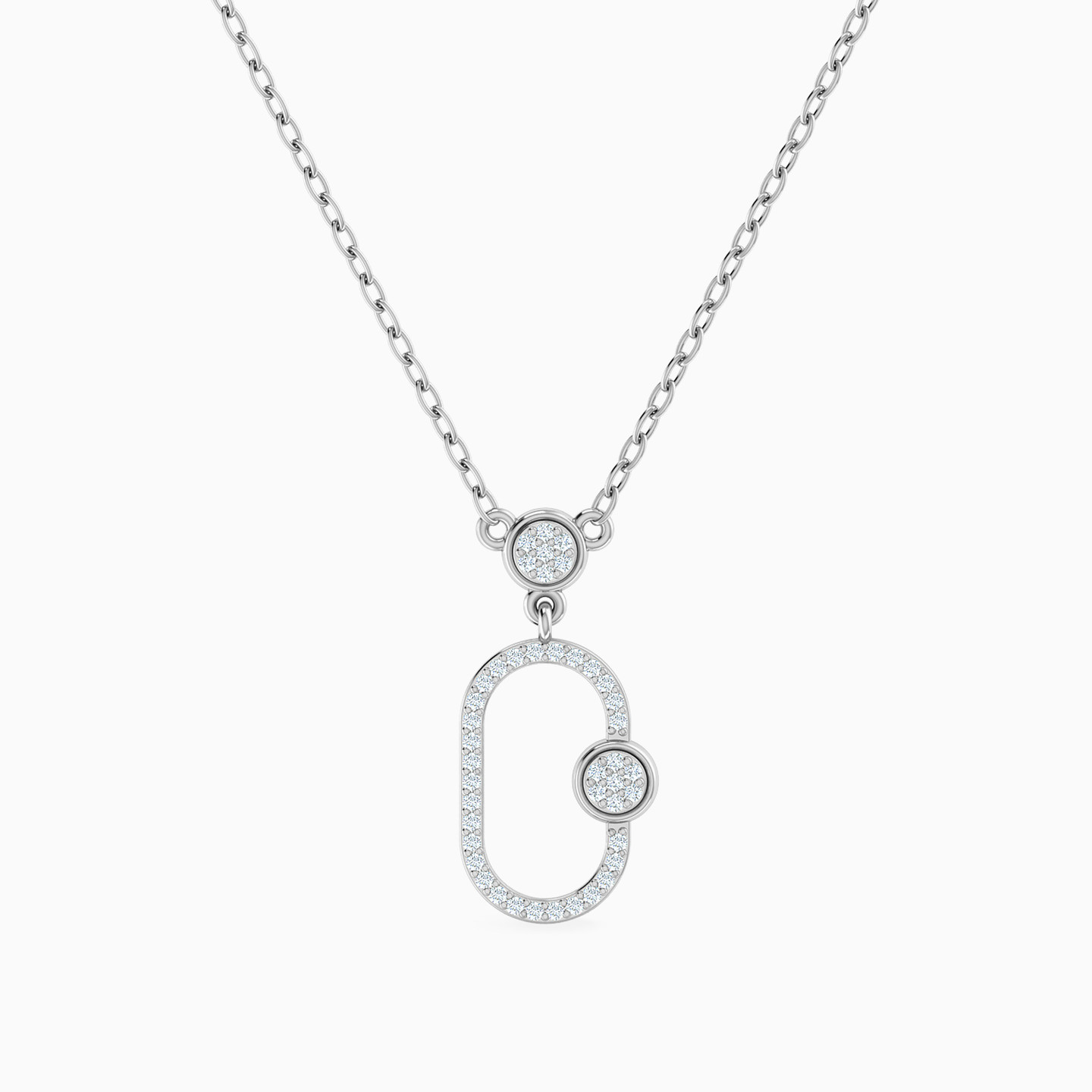 Multi Shaped Diamond Pendant Necklace in 18K Gold