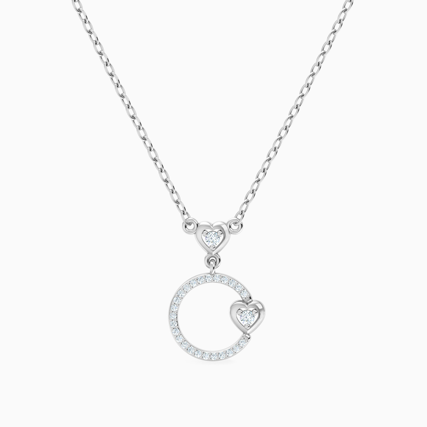 Multi Shaped Diamond Pendant Necklace in 18K Gold