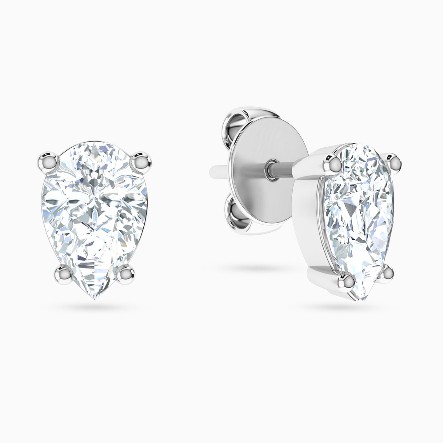 أقراط صغيرة ذهب شكل قطرة عيار 18 قيراط مزينة بأحجار الزركون - 2 أقراط صغيرة ذهب شكل قطرة عيار 18 قيراط مزينة بأحجار الزركون - 2