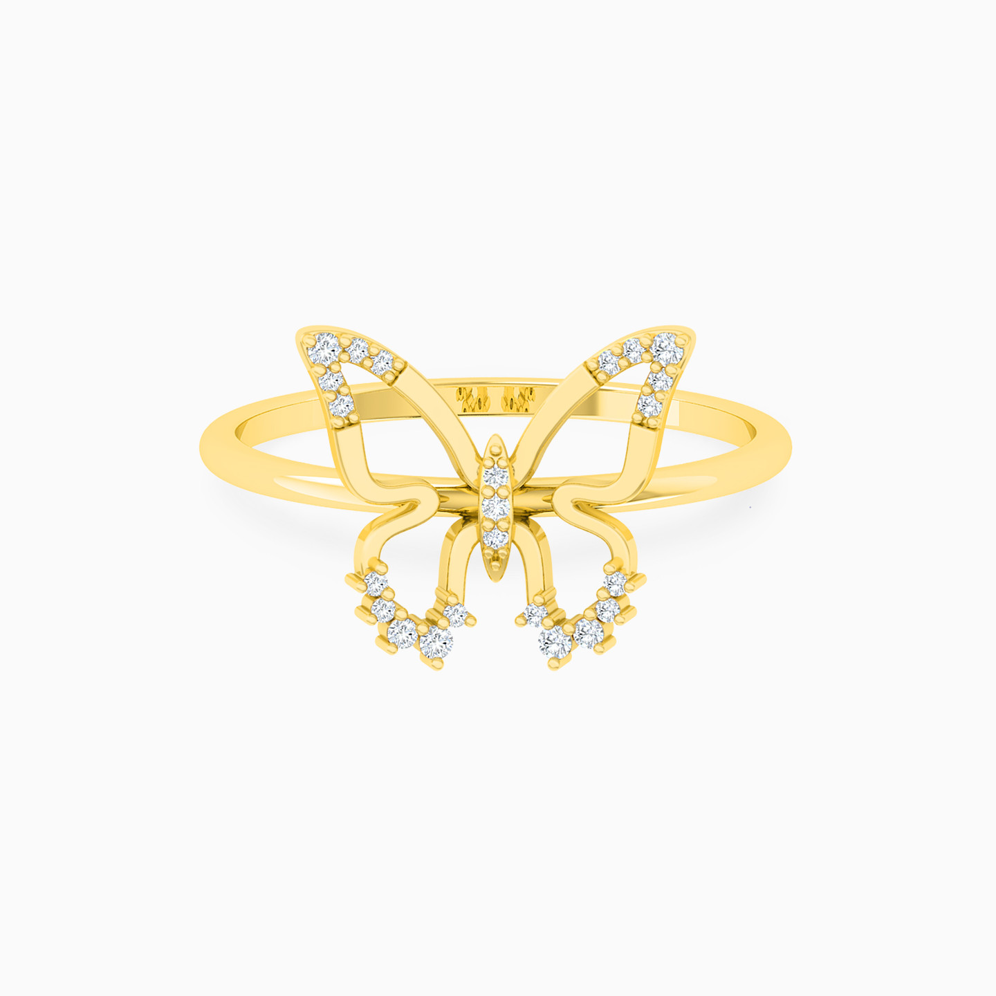 Butterfly Diamonds Ring in 18K Gold - 3 Butterfly Diamonds Ring in 18K Gold - 3