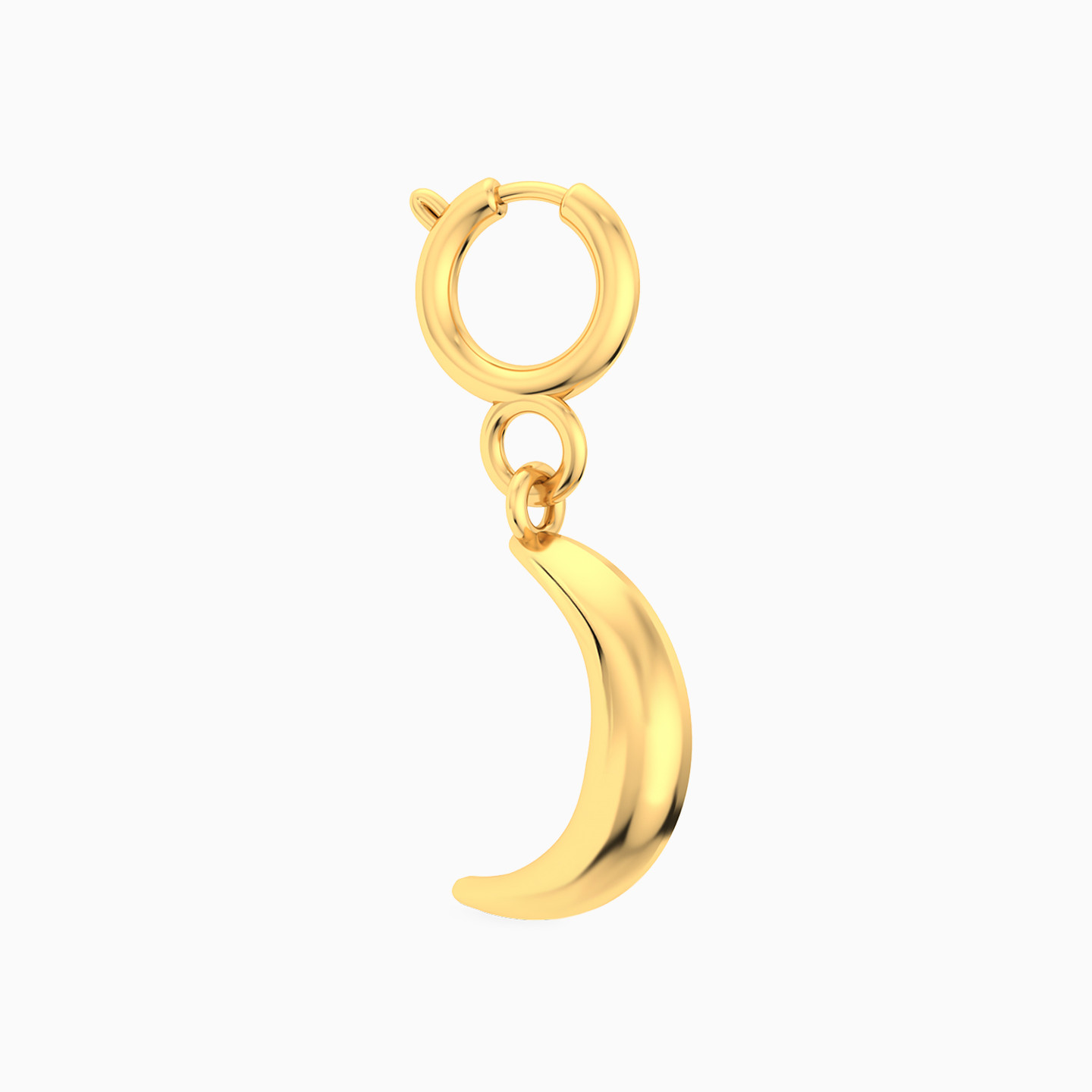 Crescent Moon Shaped Charm in 14K Gold - 3 Crescent Moon Shaped Charm in 14K Gold - 3