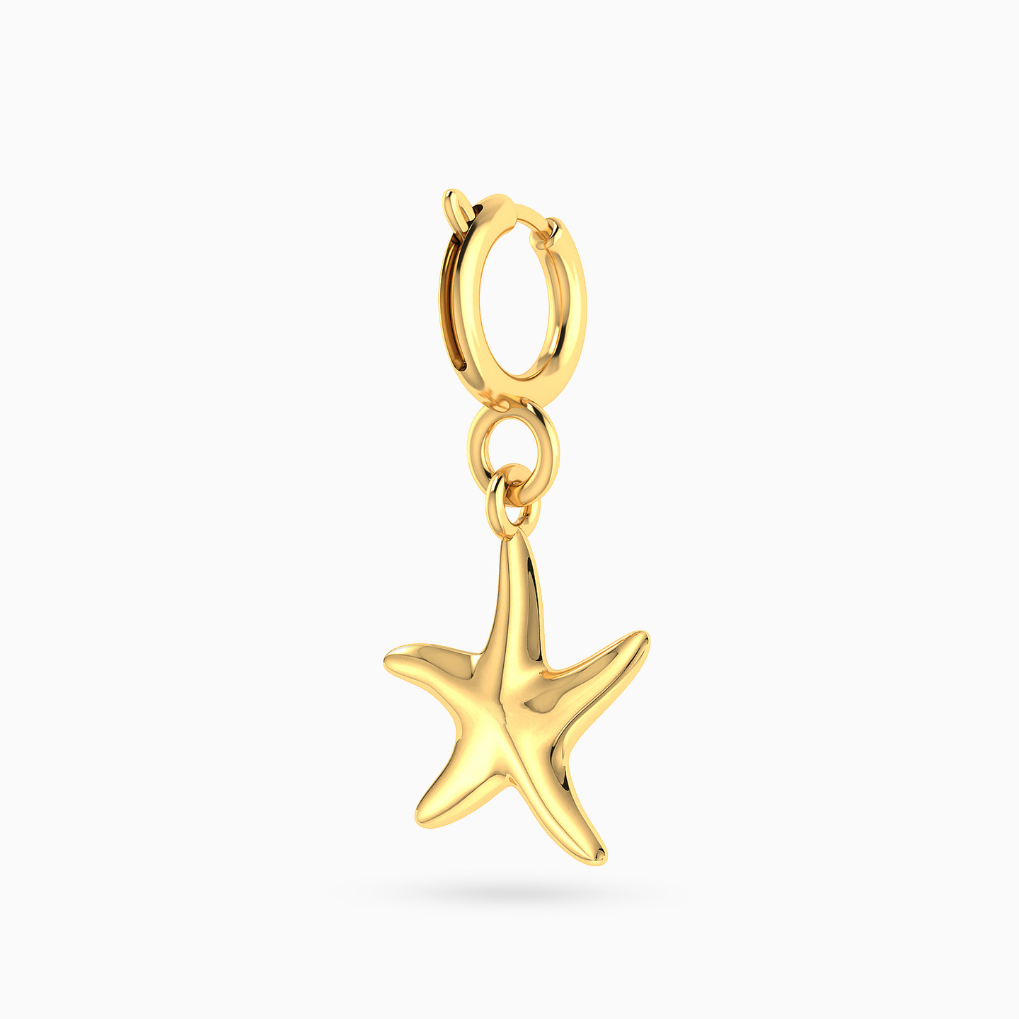 Starfish Shaped Charm in 14K Gold - 2 Starfish Shaped Charm in 14K Gold - 2