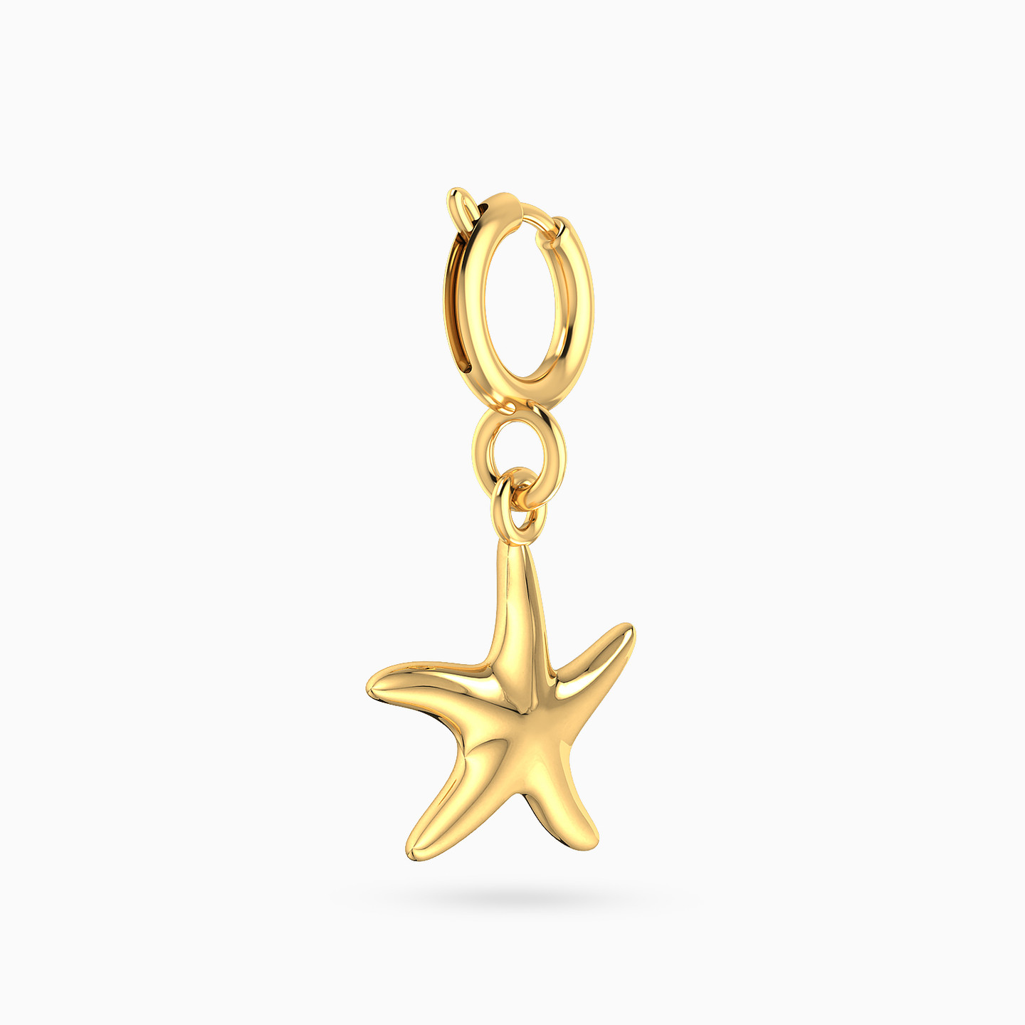 Starfish Shaped Charm in 14K Gold - 3 Starfish Shaped Charm in 14K Gold - 3