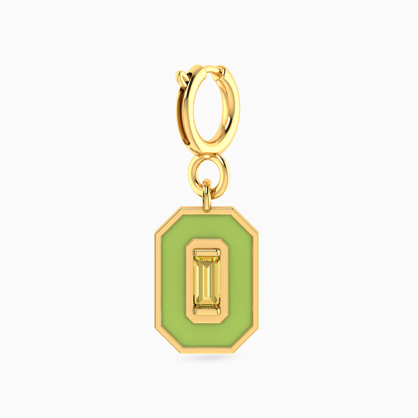 Hexagon Shaped Enamel Coated Charm in 14K Gold Hexagon Shaped Enamel Coated Charm in 14K Gold
