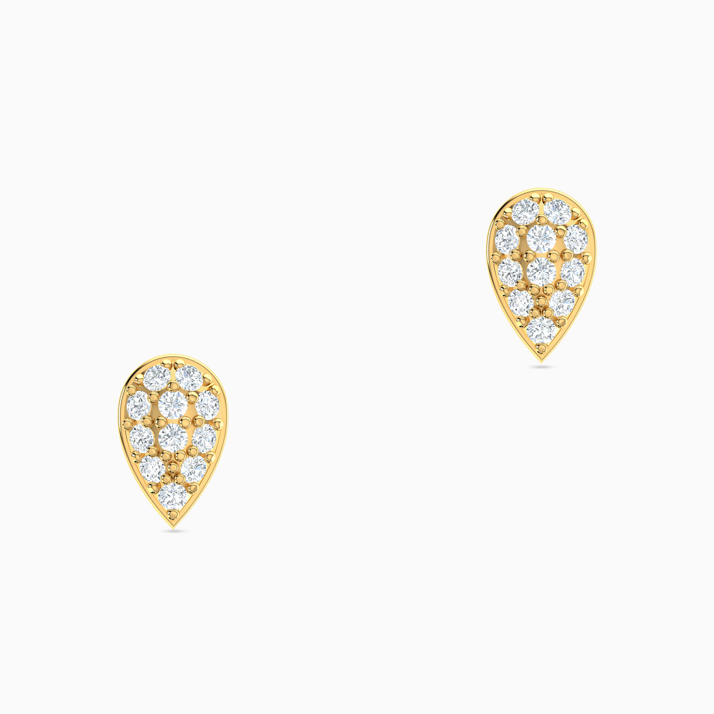 18K Gold Cubic Zirconia Stud Earrings