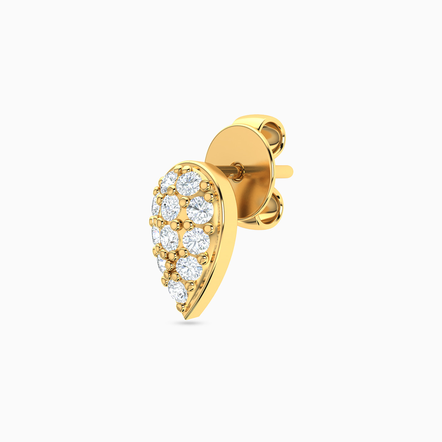 18K Gold Cubic Zirconia Stud Earrings - 3