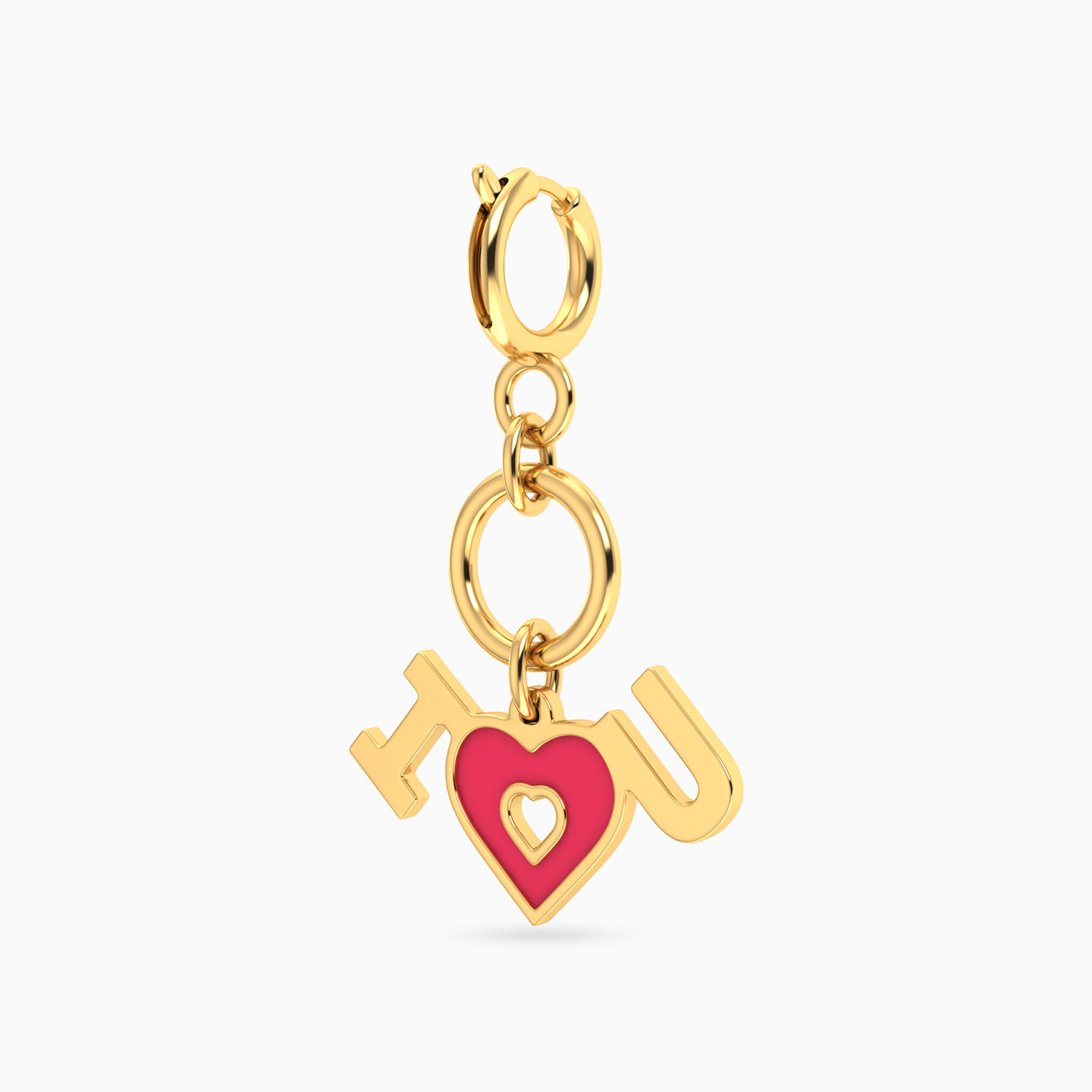 I Love You Shaped Charm in 14K Gold - 2 I Love You Shaped Charm in 14K Gold - 2