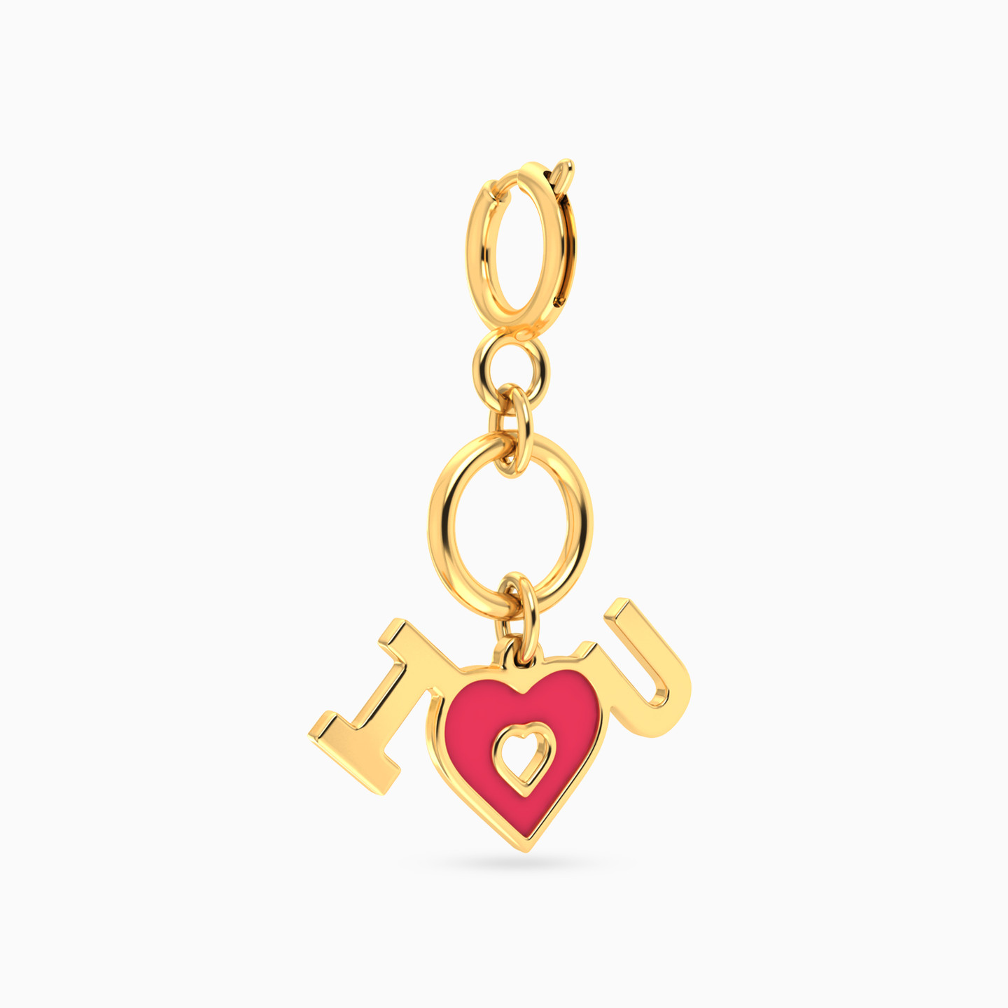 I Love You Shaped Charm in 14K Gold - 3 I Love You Shaped Charm in 14K Gold - 3
