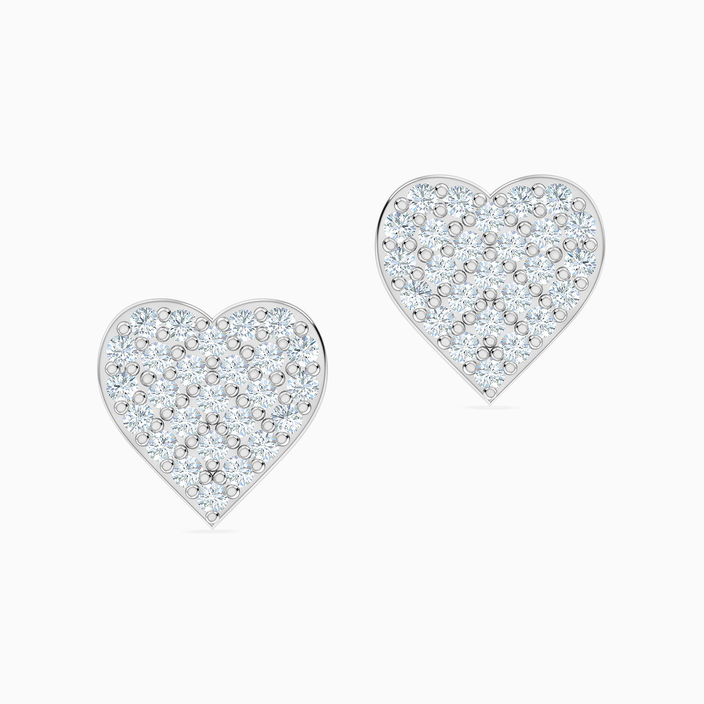 Heart Cubic Zirconia Stud Earrings in 18K Gold - 2 Heart Cubic Zirconia Stud Earrings in 18K Gold - 2
