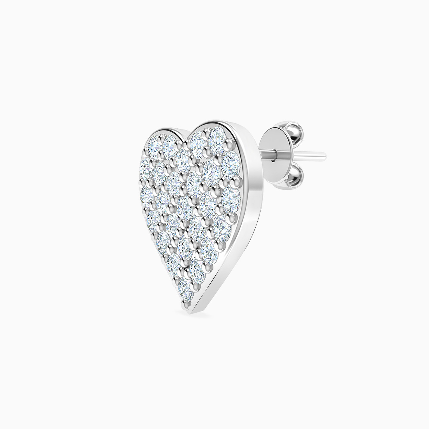 Heart Cubic Zirconia Stud Earrings in 18K Gold - 3 Heart Cubic Zirconia Stud Earrings in 18K Gold - 3