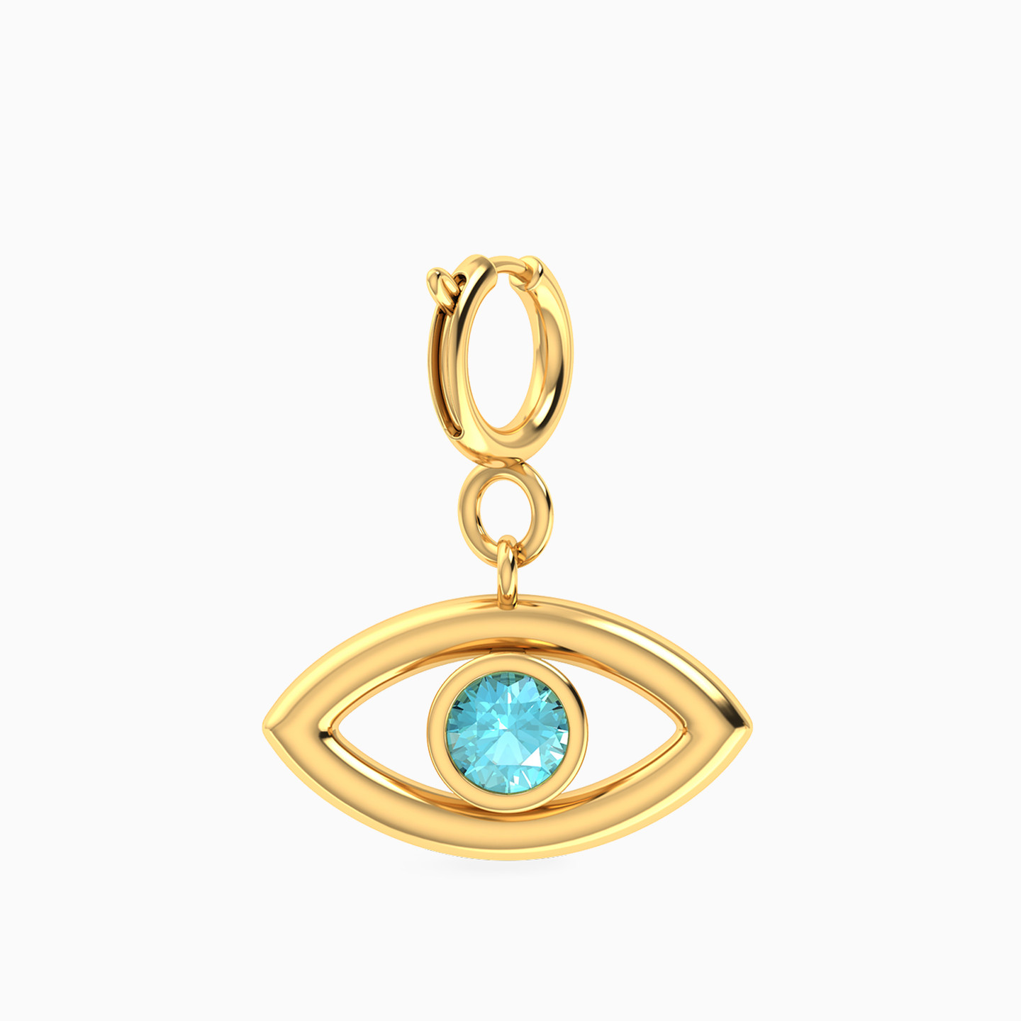 دلاية ذهب عيار 14 قيراط شكل عين مزينة بالأحجار الملونة