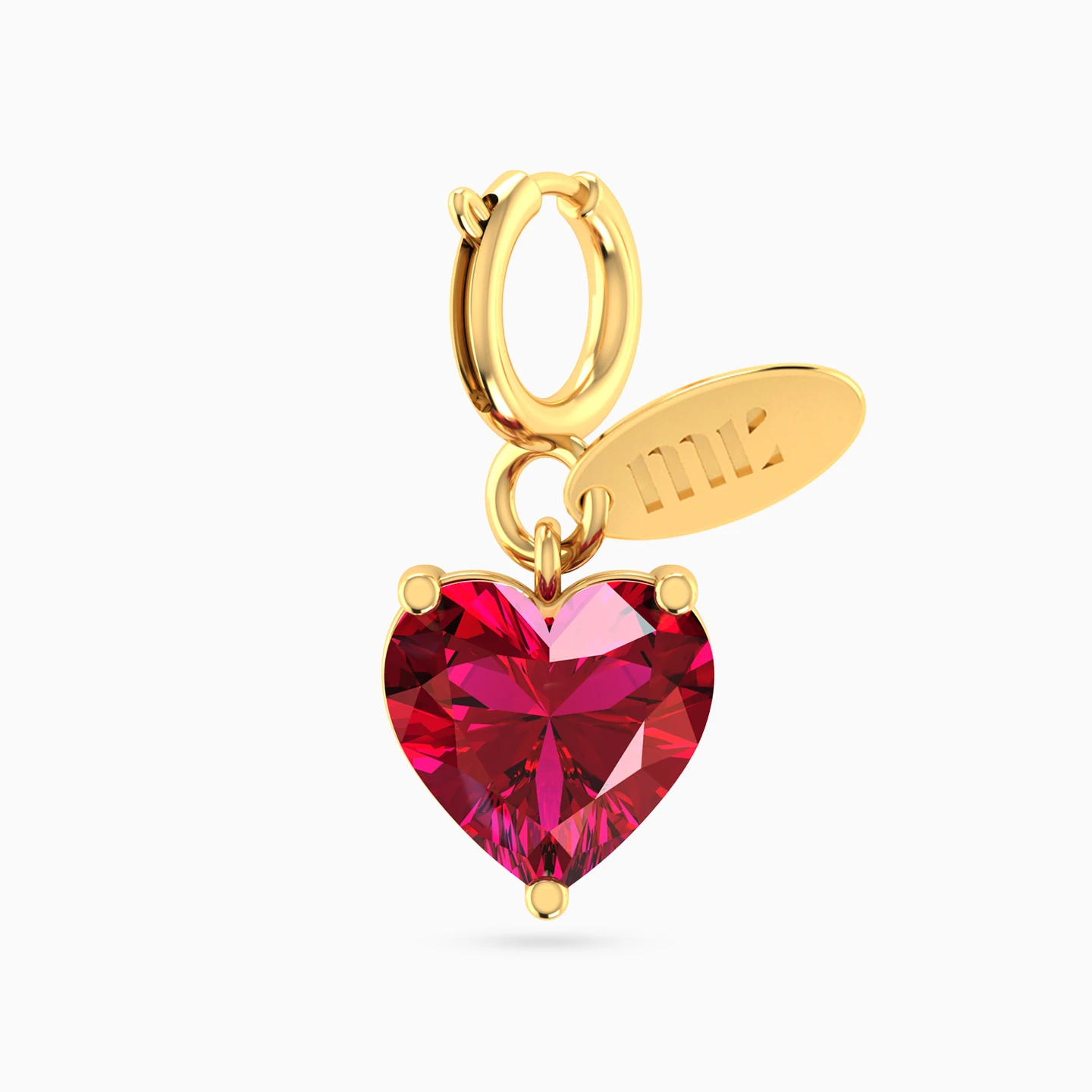 Heart Shaped Rose Stones Charm in 14K Gold Heart Shaped Rose Stones Charm in 14K Gold