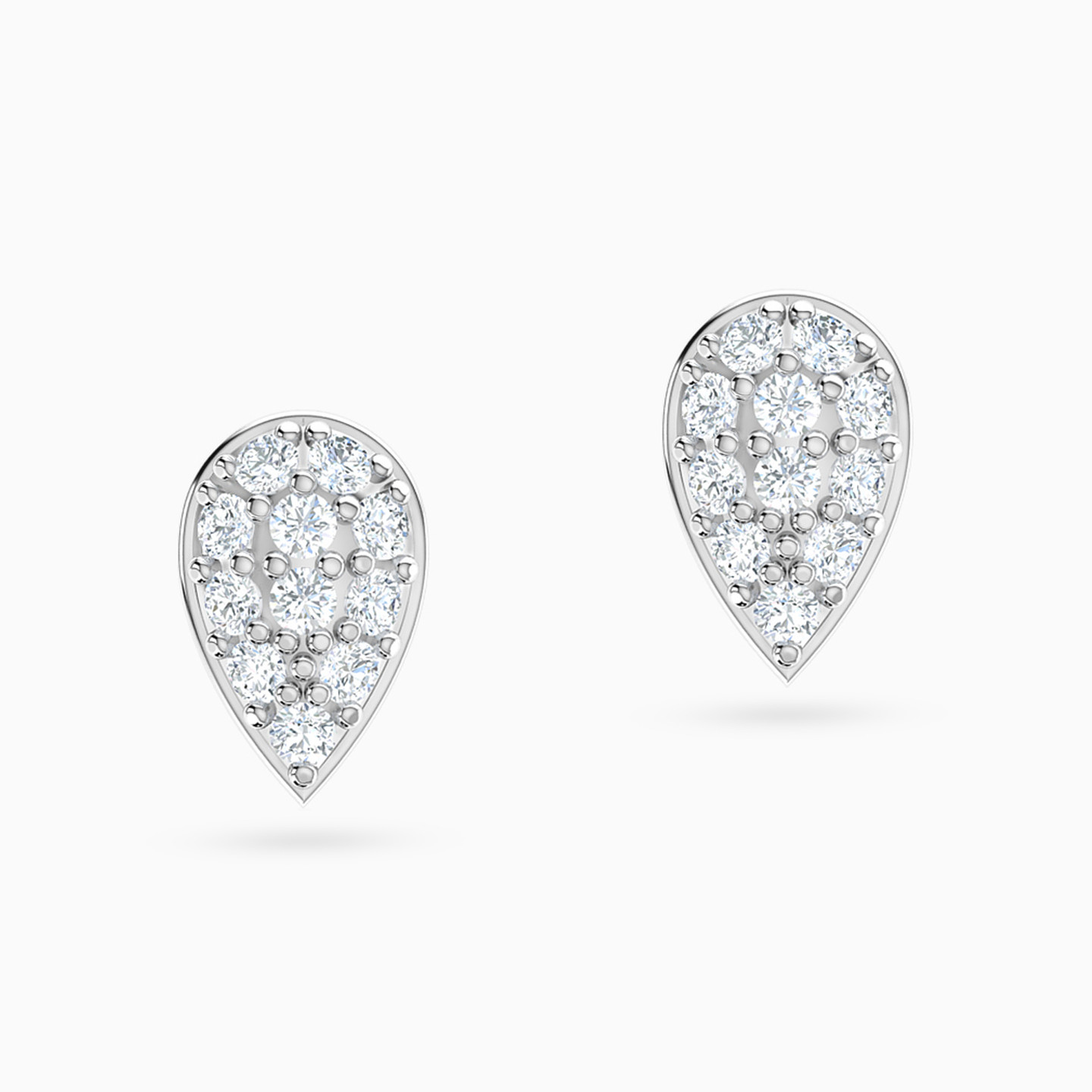 Pear Cubic Zirconia Stud Earrings in 18K Gold