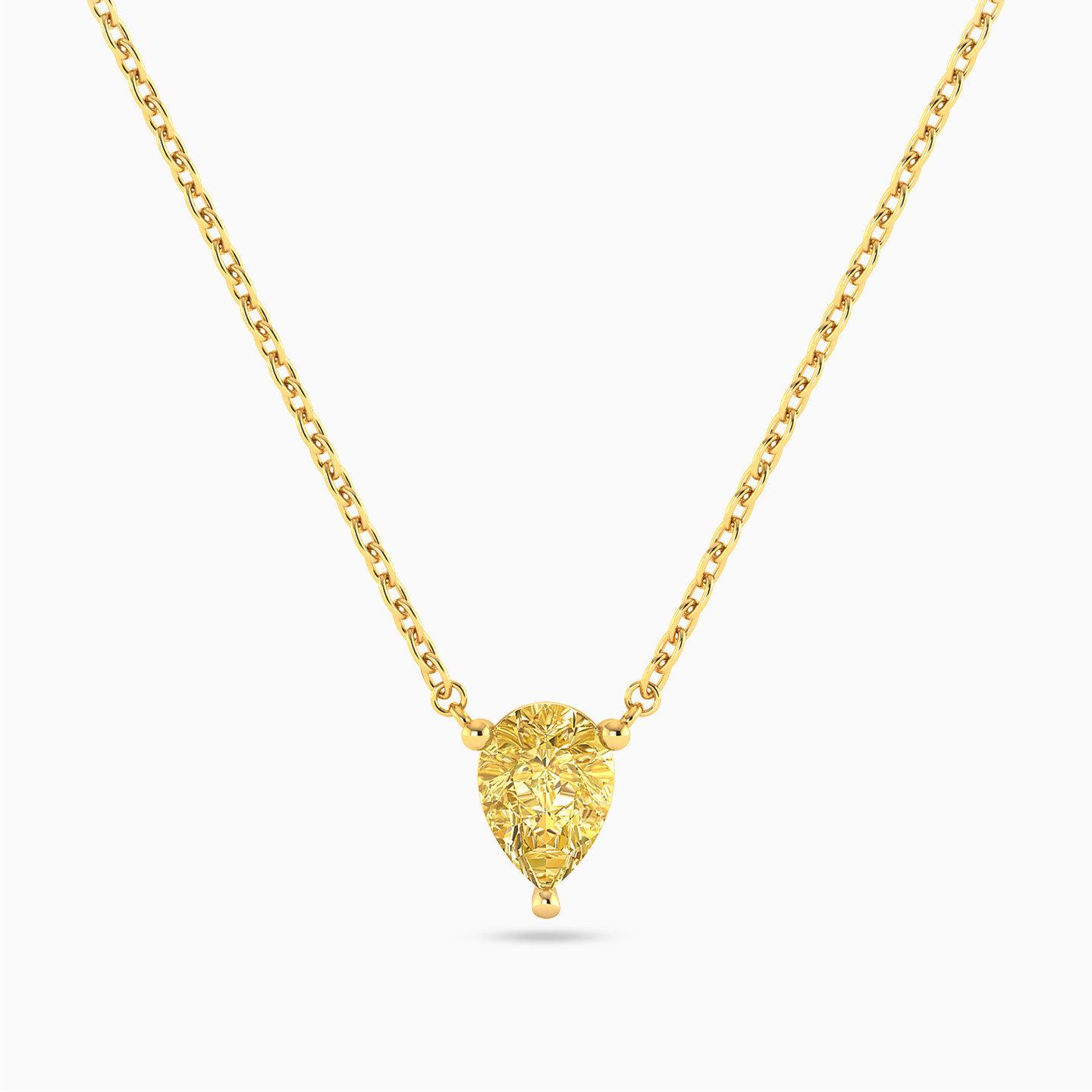 Pear Yellow Stone Necklace in 14K Gold Pear Yellow Stone Necklace in 14K Gold