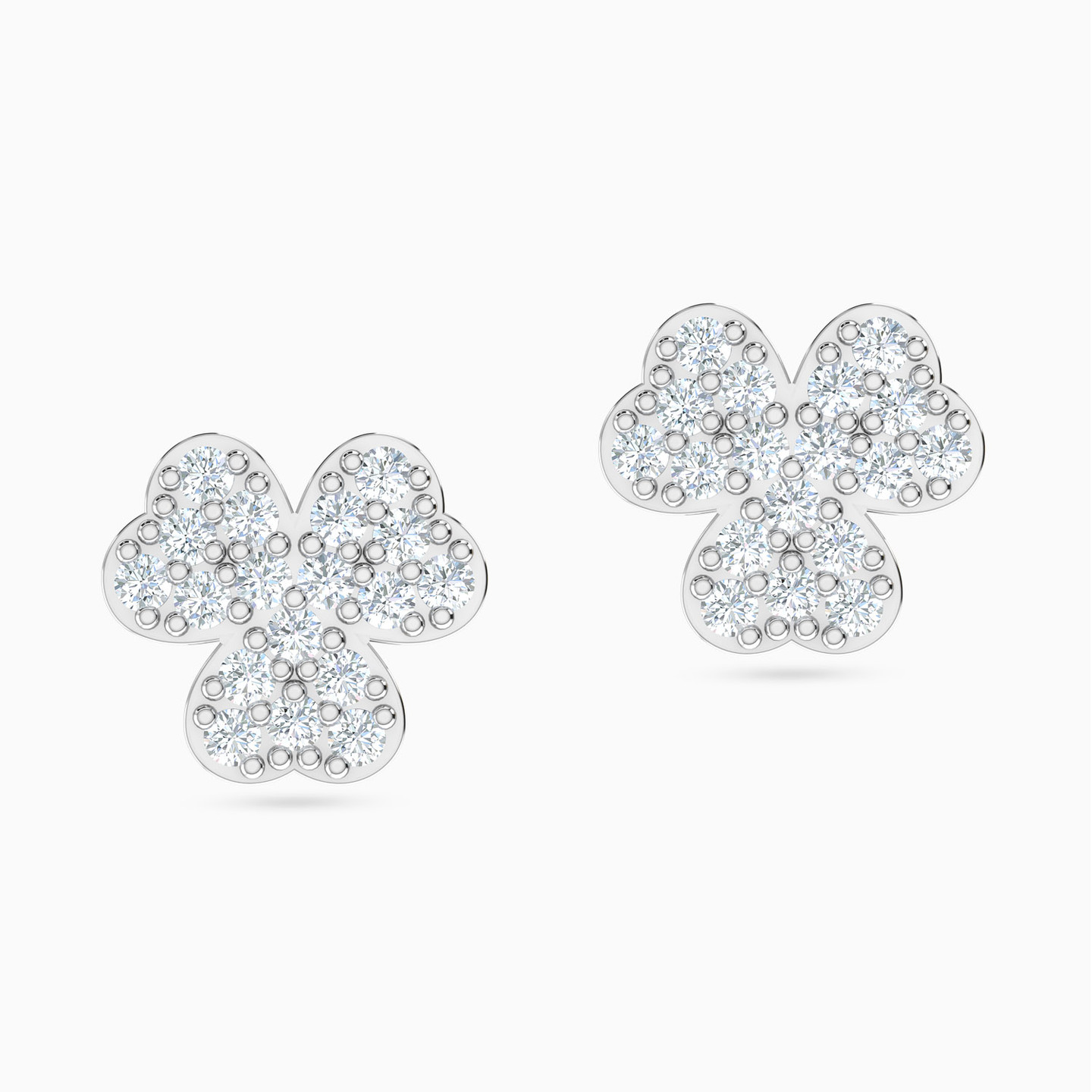 (•ᵕᴗᵕ•)⁾⁾ Stud earrings - Metal & strass, silver & crystal — Fashion