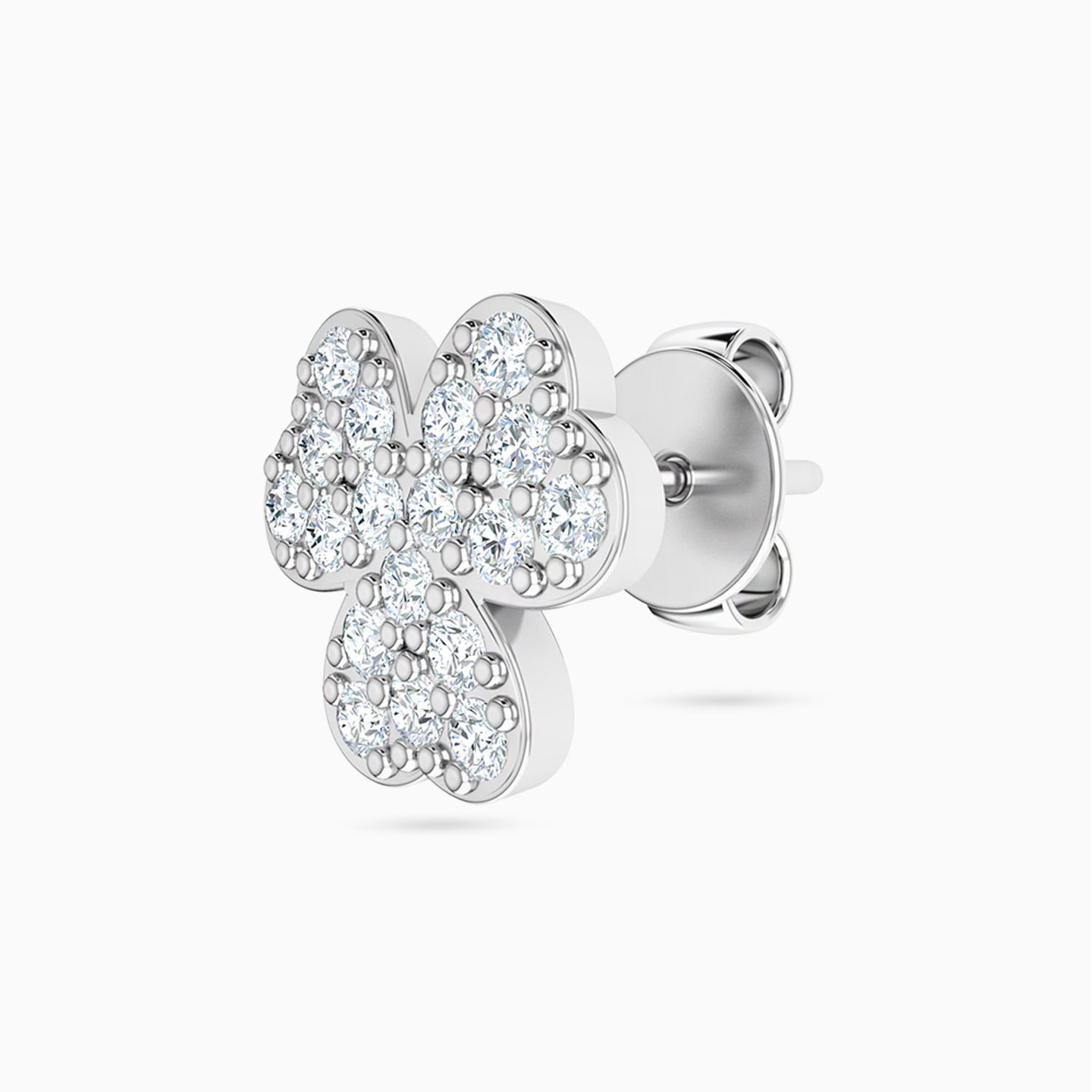 18K Gold Cubic Zirconia Stud Earrings - 3