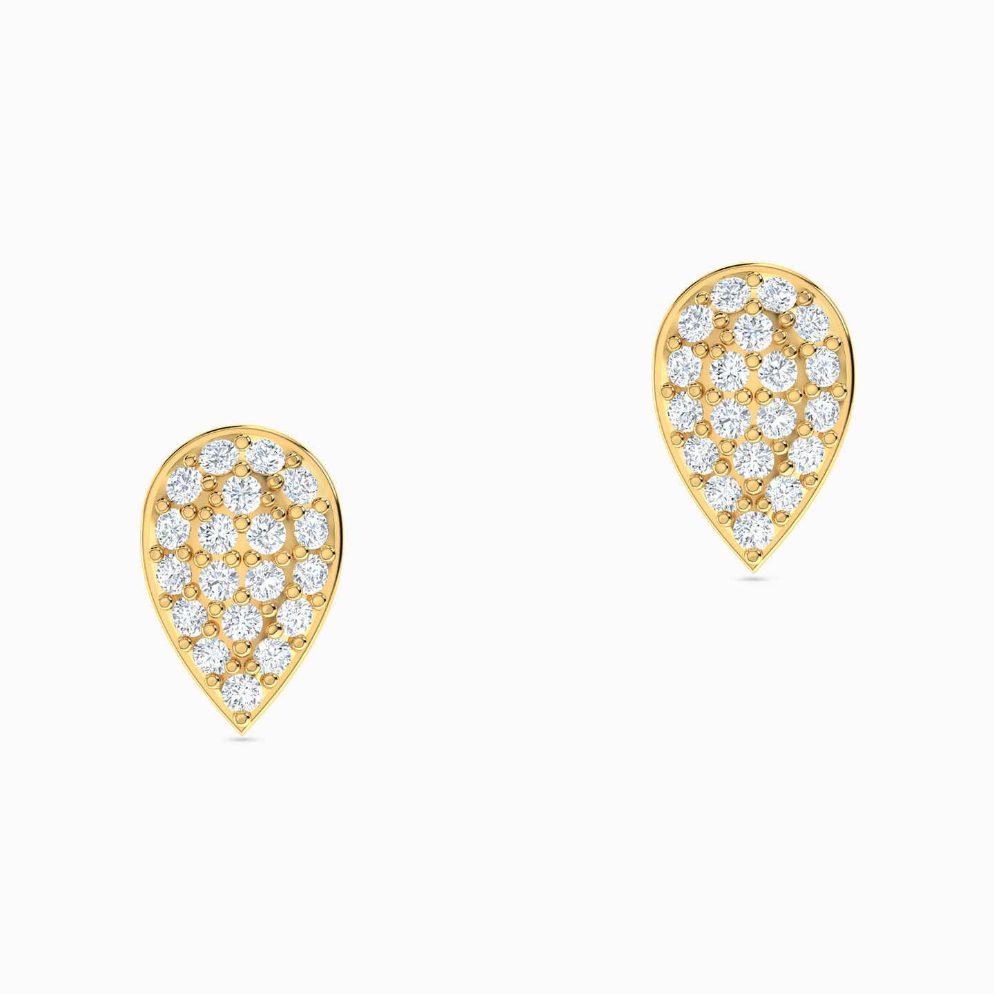 18K Gold Cubic Zirconia Stud Earrings