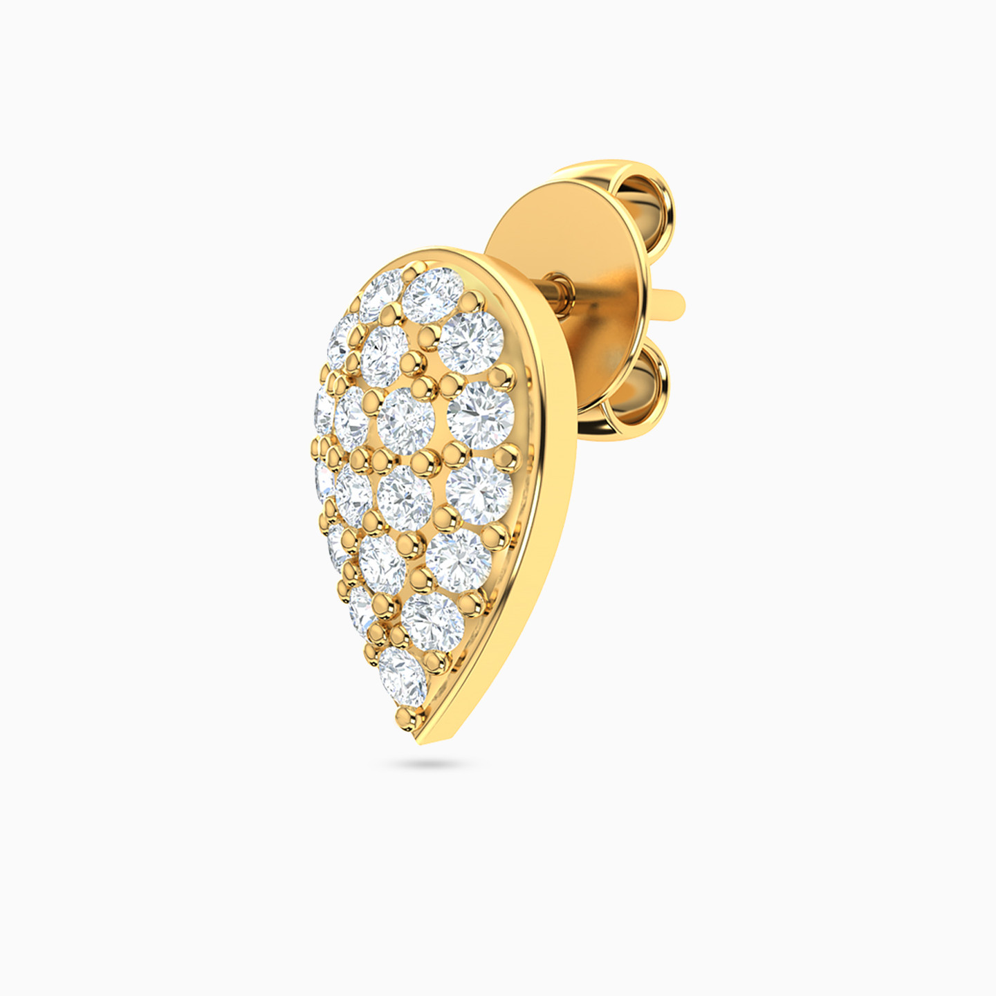 18K Gold Cubic Zirconia Stud Earrings - 3