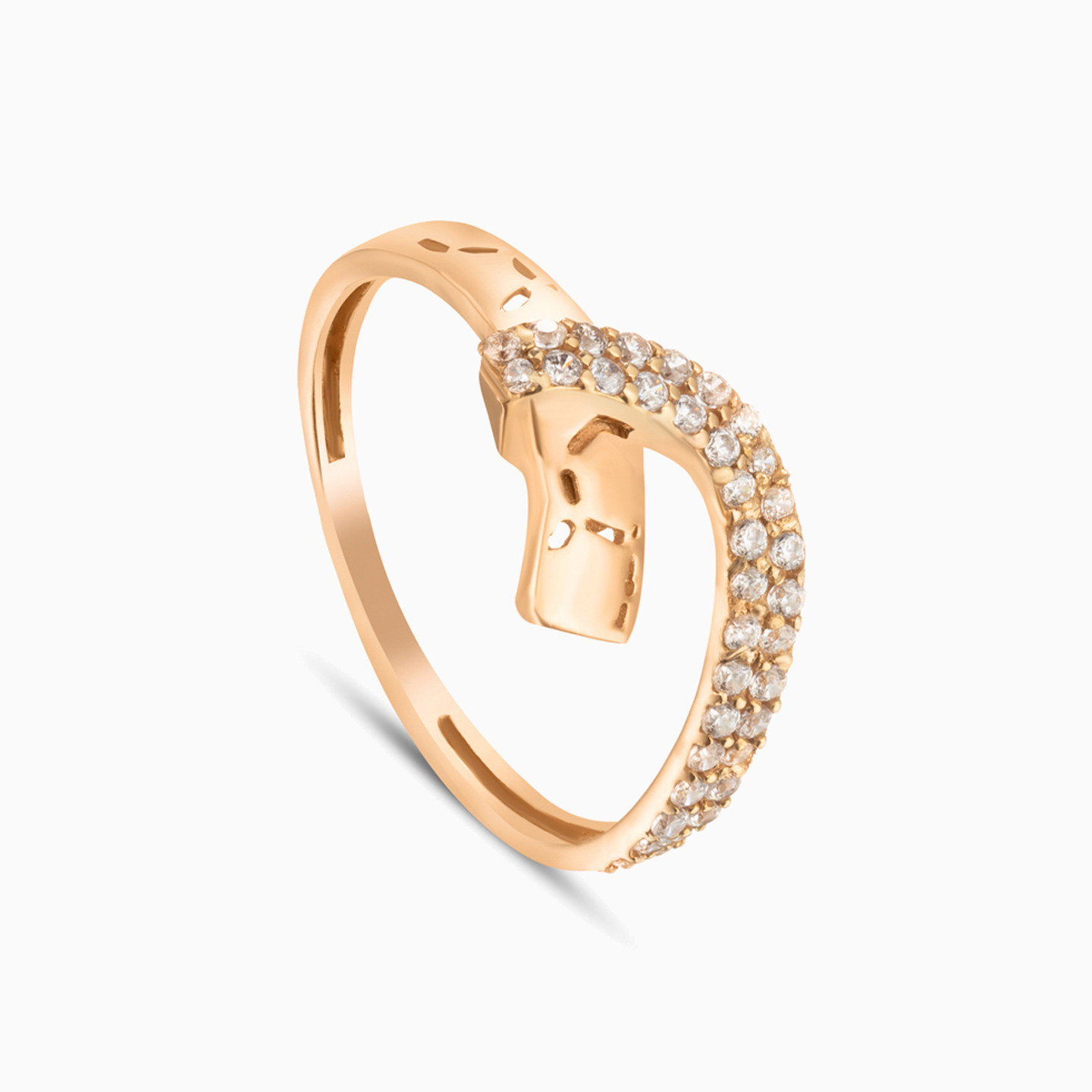 Wavy Cubic Zirconia Half Set in 21K Gold (2 Pieces) - 5 Wavy Cubic Zirconia Half Set in 21K Gold (2 Pieces) - 5