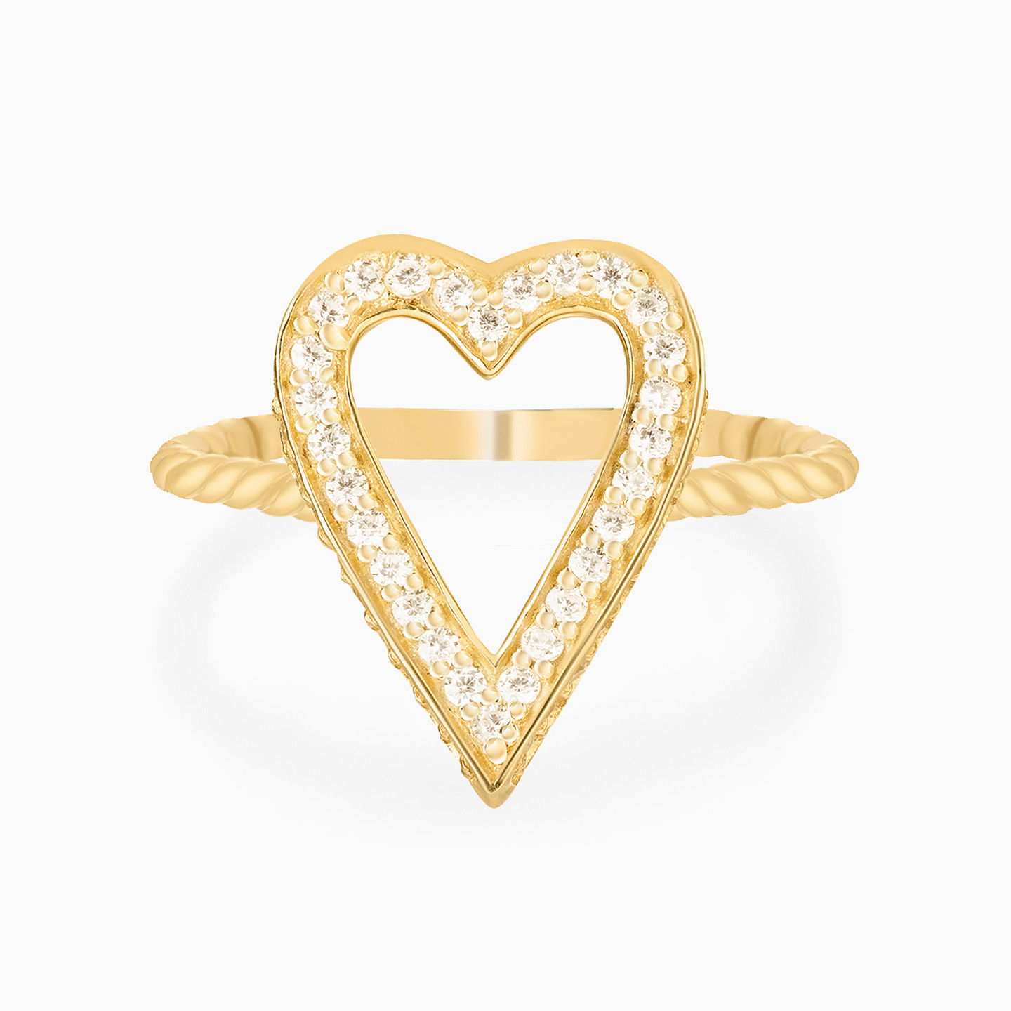 LIR21 Heart Colored Stones Statement Ring in 18K Gold