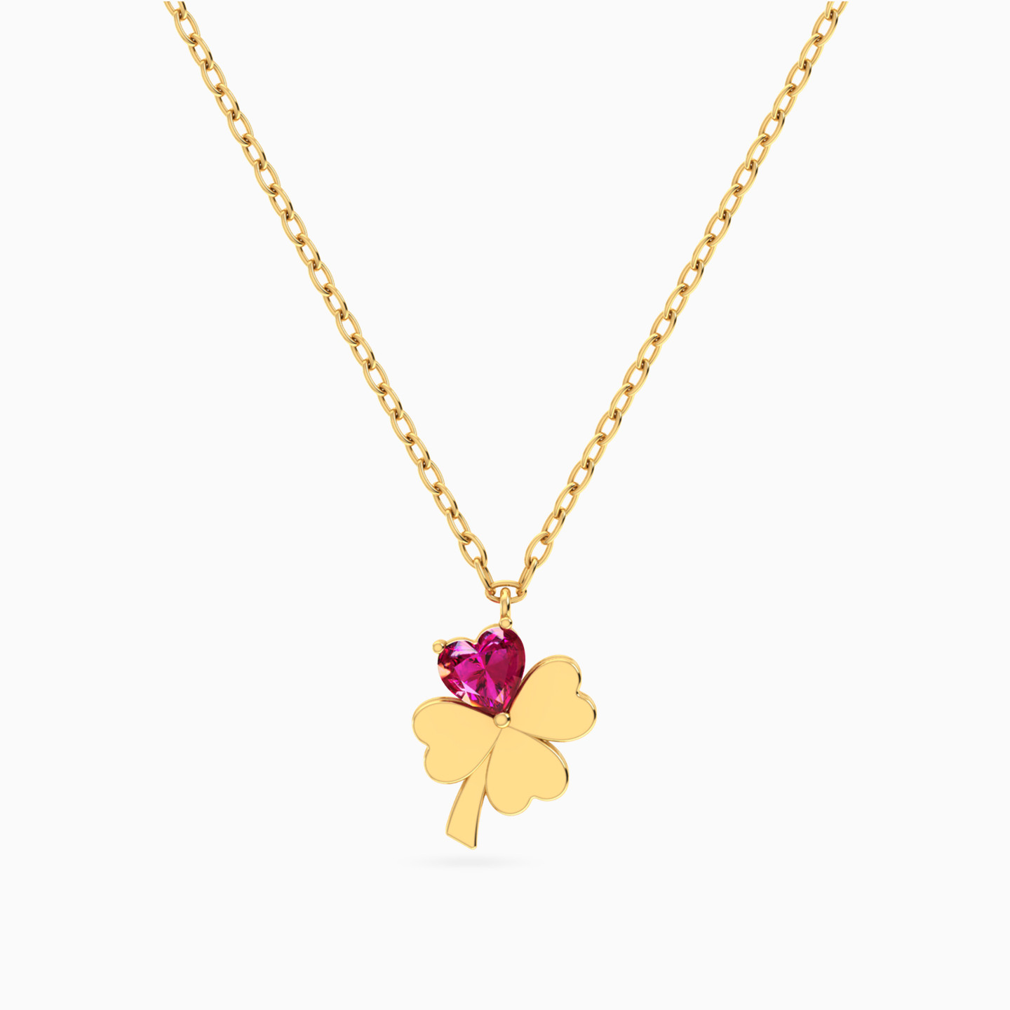 Clover Rose Stone Necklace in 14K Gold Clover Rose Stone Necklace in 14K Gold