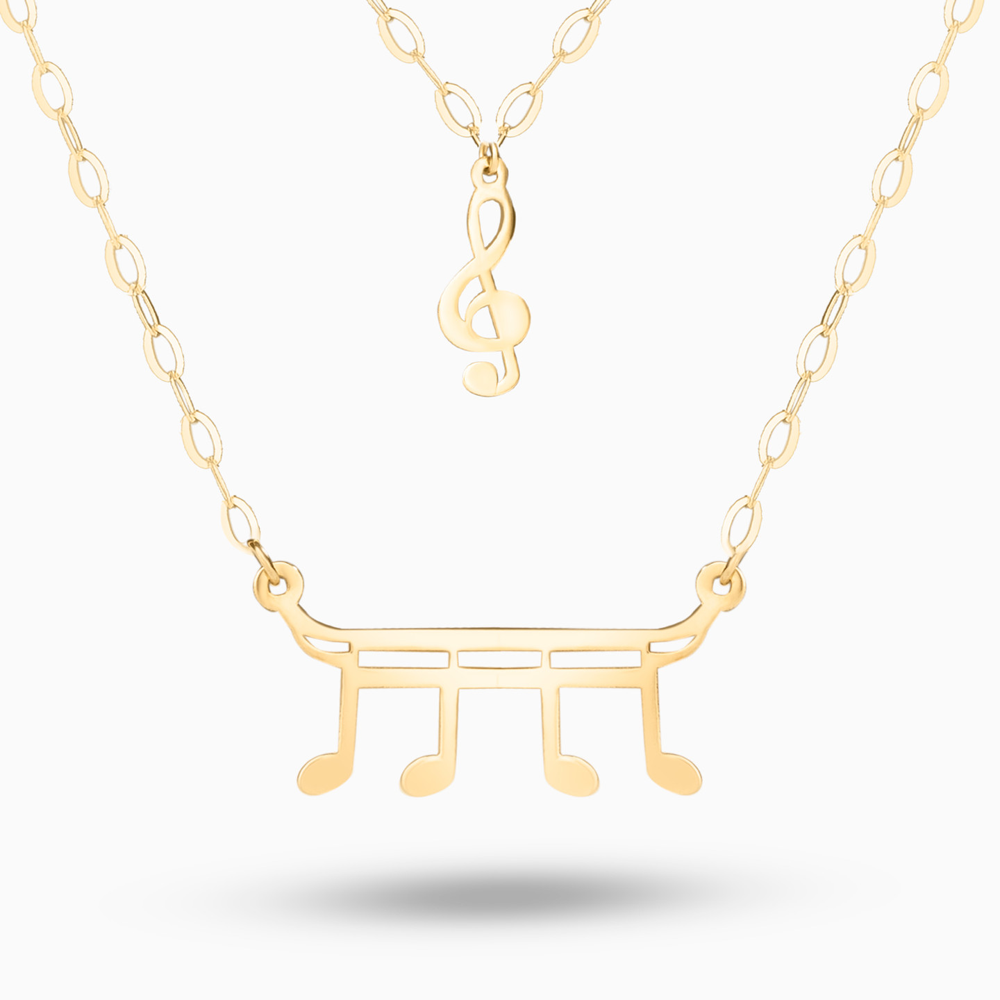 Musical Note Layered Necklace in 18K Gold Musical Note Layered Necklace in 18K Gold