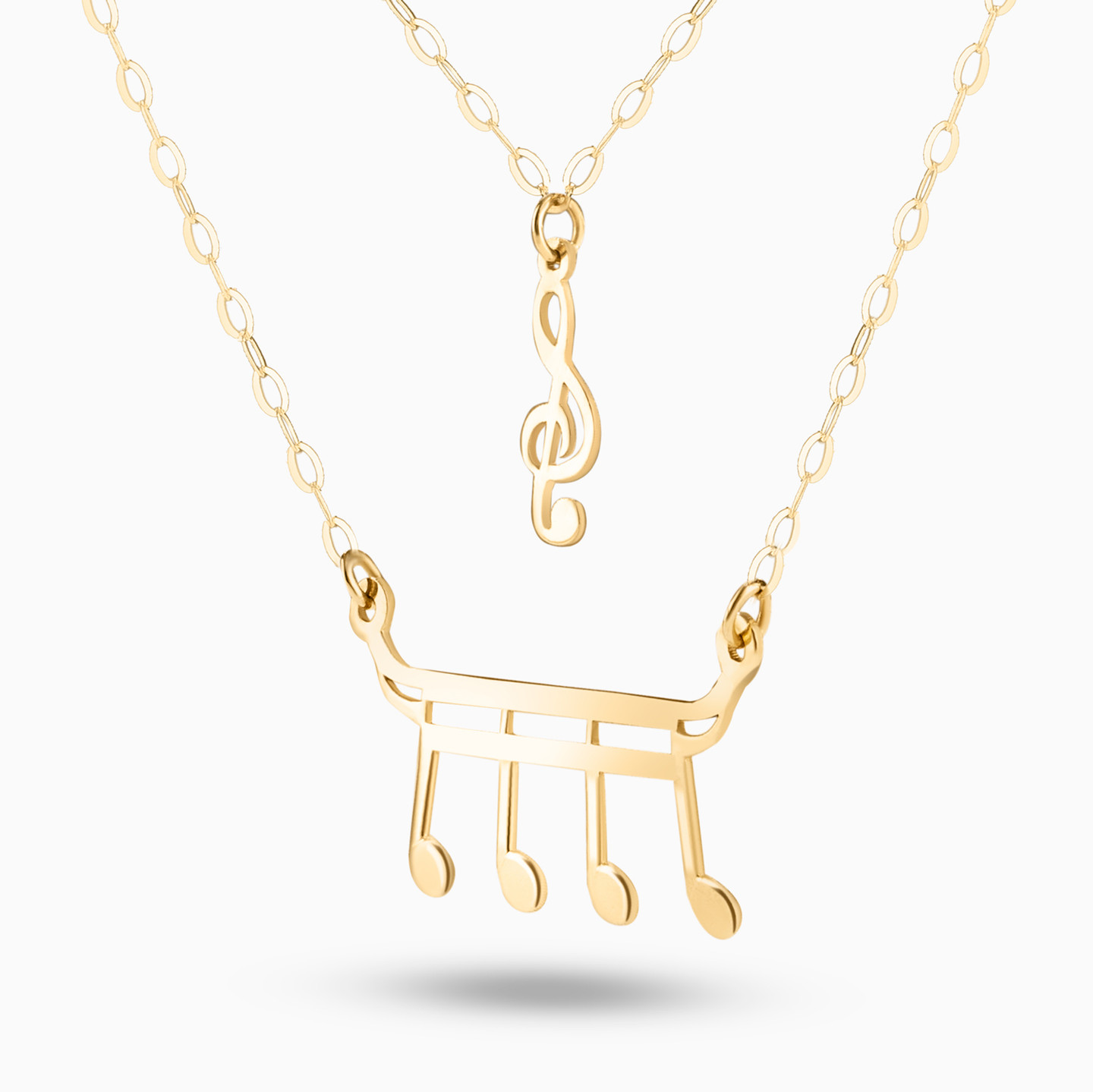 Musical Note Layered Necklace in 18K Gold - 2 Musical Note Layered Necklace in 18K Gold - 2