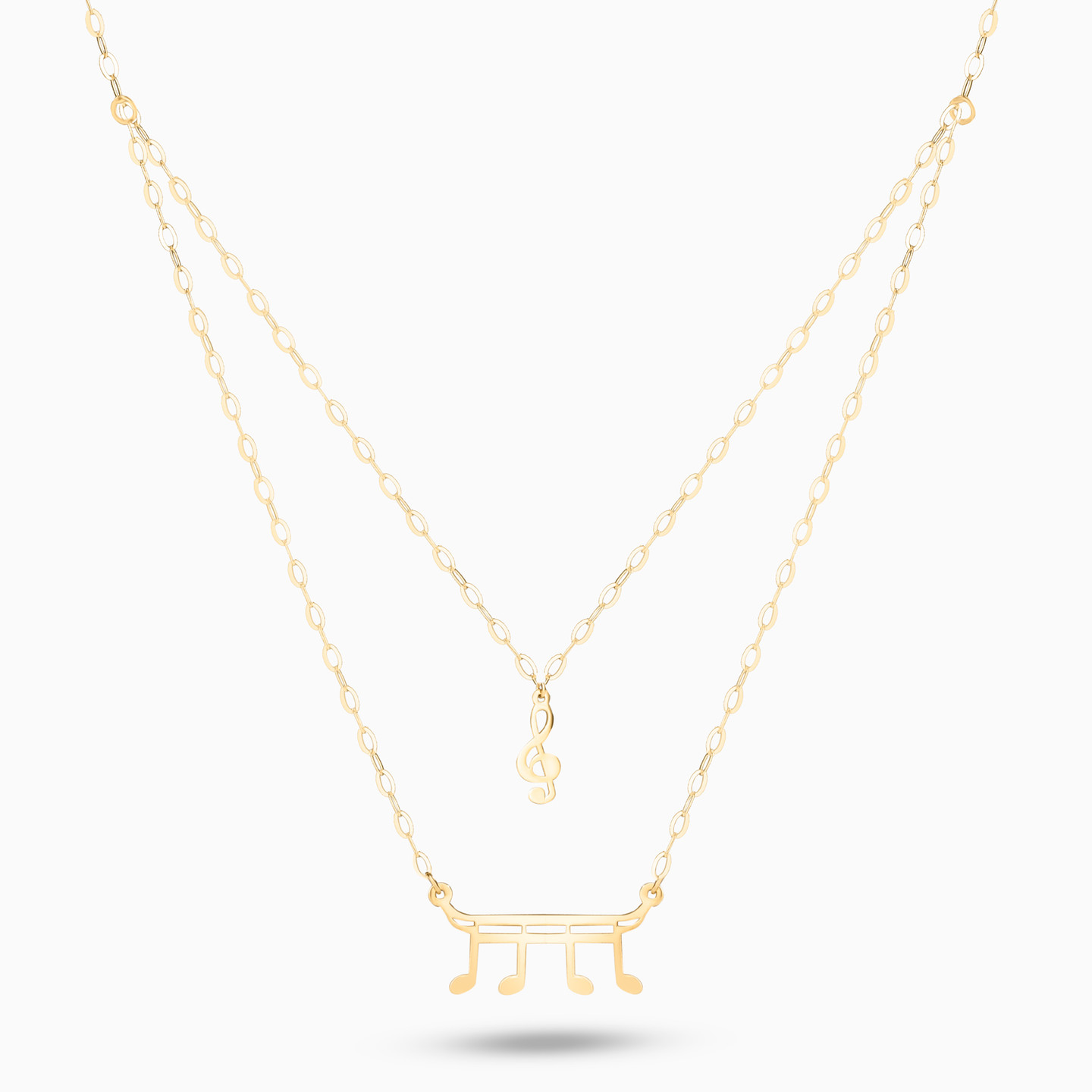 Musical Note Layered Necklace in 18K Gold - 3 Musical Note Layered Necklace in 18K Gold - 3
