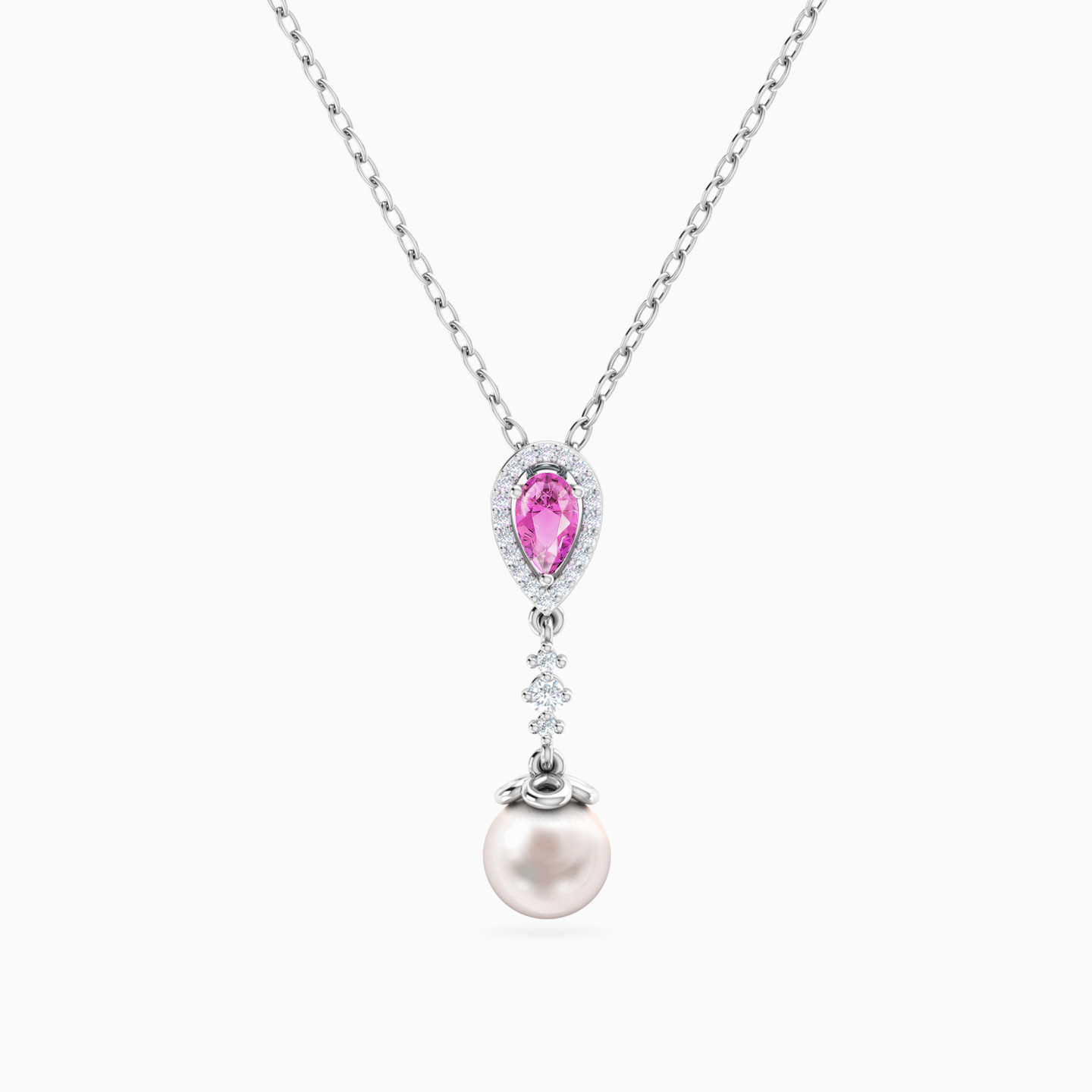 Multishaped Diamond & Pearl Pendant in 18K Gold Multishaped Diamond & Pearl Pendant in 18K Gold